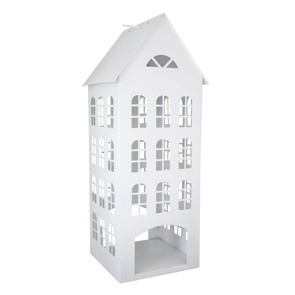 Grafelstein Kerzenlaterne Laterne WHITE HOME weiß Haus aus Metall H60cm Dek günstig online kaufen