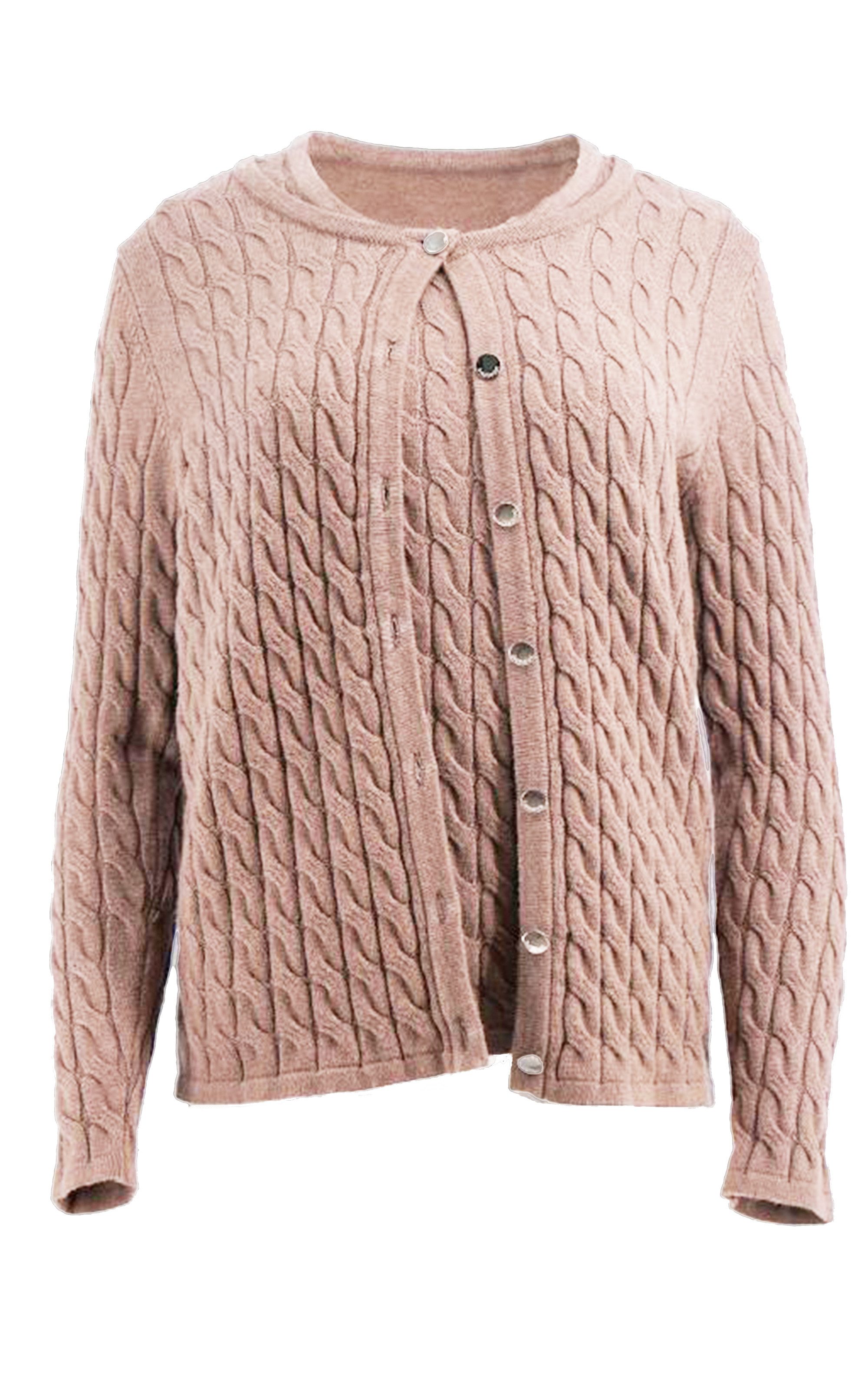 Passioni 2-in-1-Strickjacke Twinset in taupe im günstig online kaufen