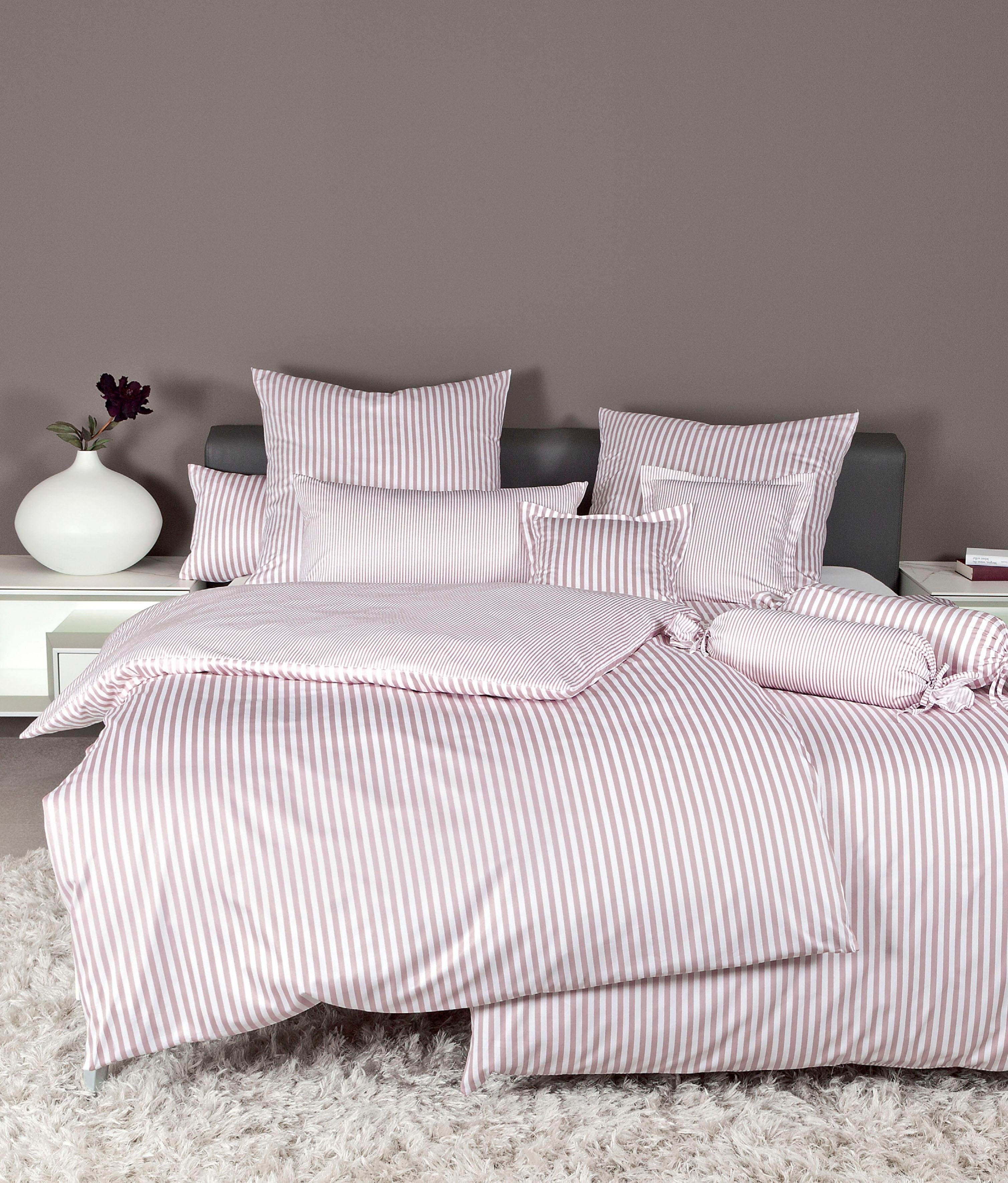 Janine Wendebettwäsche modernclassic 3912, 100% Baumwolle, Mako-Satin, 3 teilig, mit Reißverschluss, Streifen Design