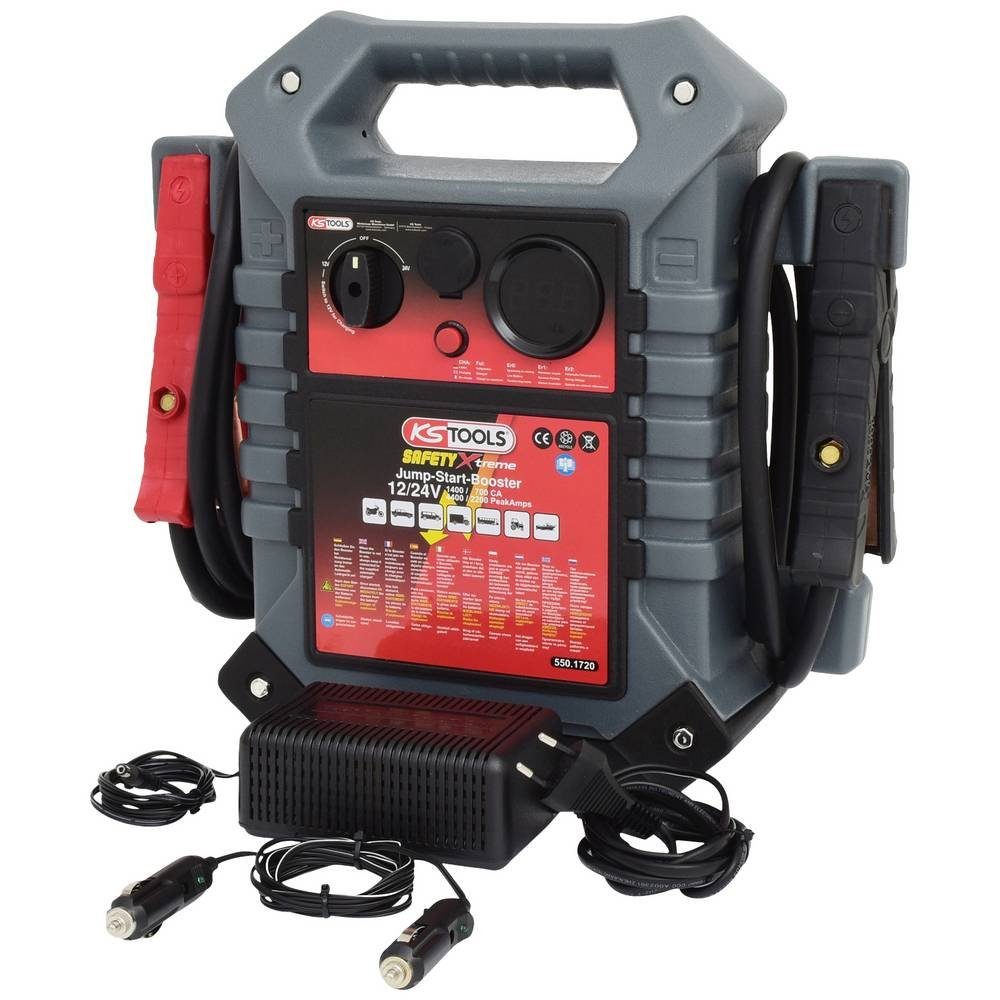 KS Tools 12 V + 24 V Batterie-Booster, mobiles Starthilfegerät 1400 A 550.1720 Energiestation