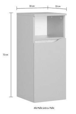 Saphir Badmöbel-Set Quickset 5-teilig Waschbeckenunterschrank mit LED-Spiegel, (5-St), Hochschrank, Unterschrank, Hängeschrank, inkl. Türdämpfer, 6 Türen