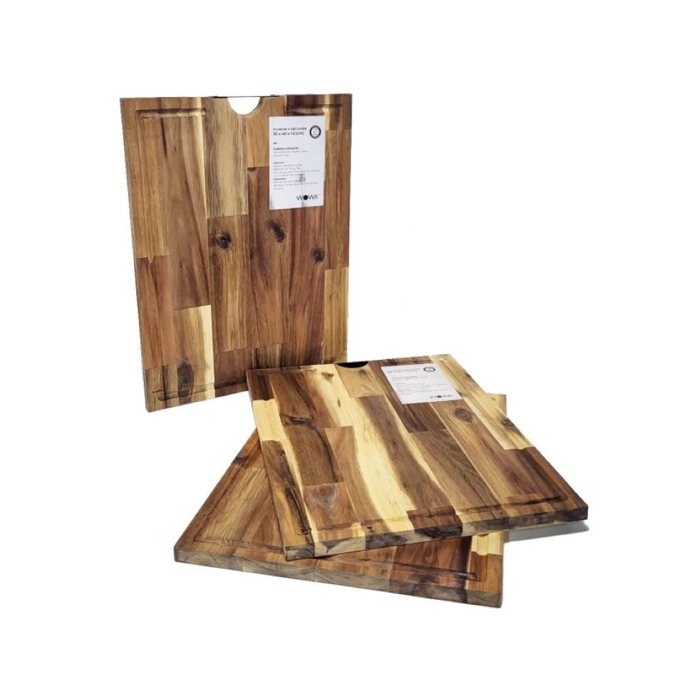 VewoTex Schneidebrett Akazienholz » Küchenbrett 30x40x1,5cm » Grill Holzbrett mit Saftrille, Akazienholz, (Einzeln, 1-St., Kein Set), » Premium Servierbrett & Tranchierbrett