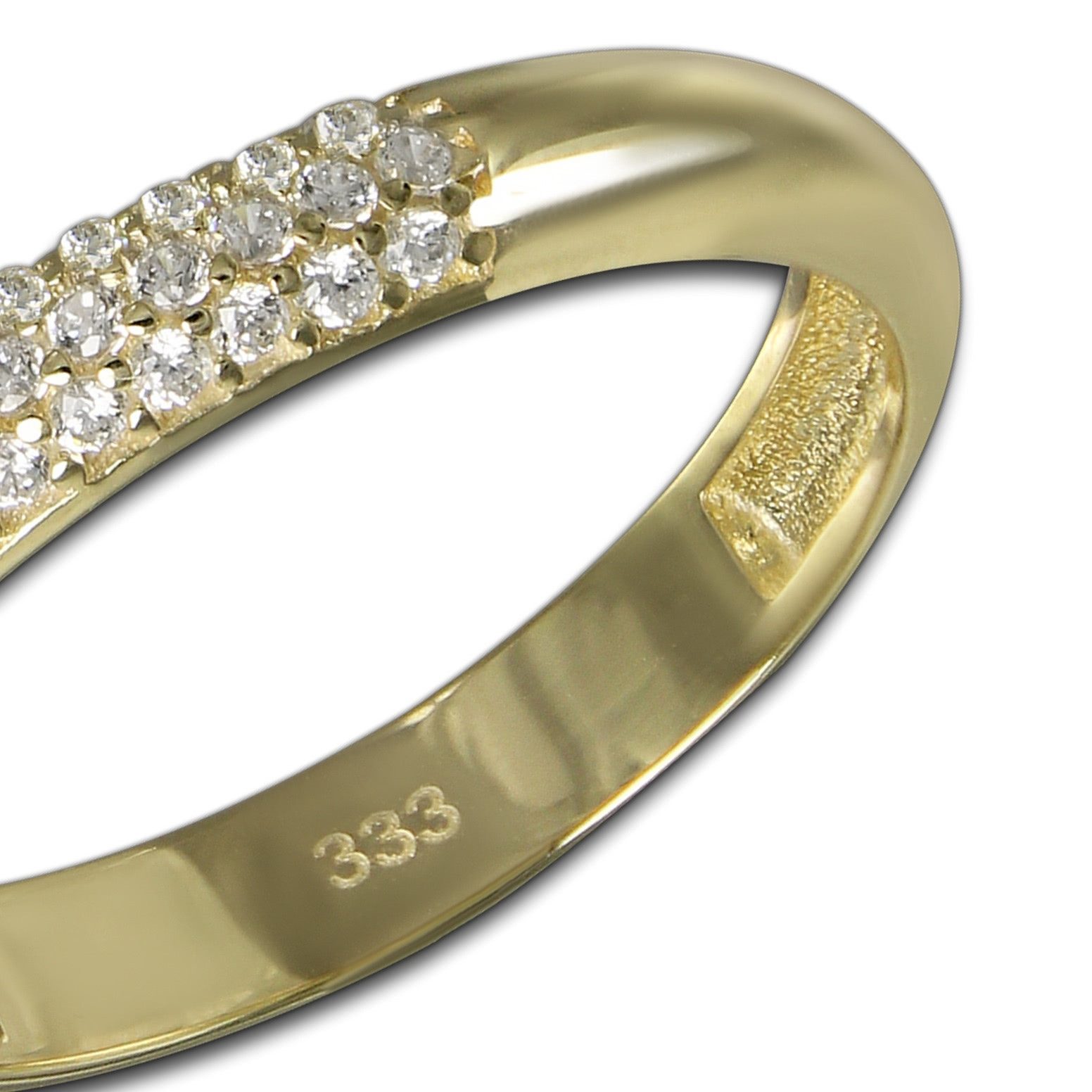 GoldDream Goldring GoldDream Gold Ring 3-reihig Zirkonia (Fingerring), Damen Ring 3-reihig Zirkonia, 60 (19,1), 333 Gelbgold - 8 Karat, gold