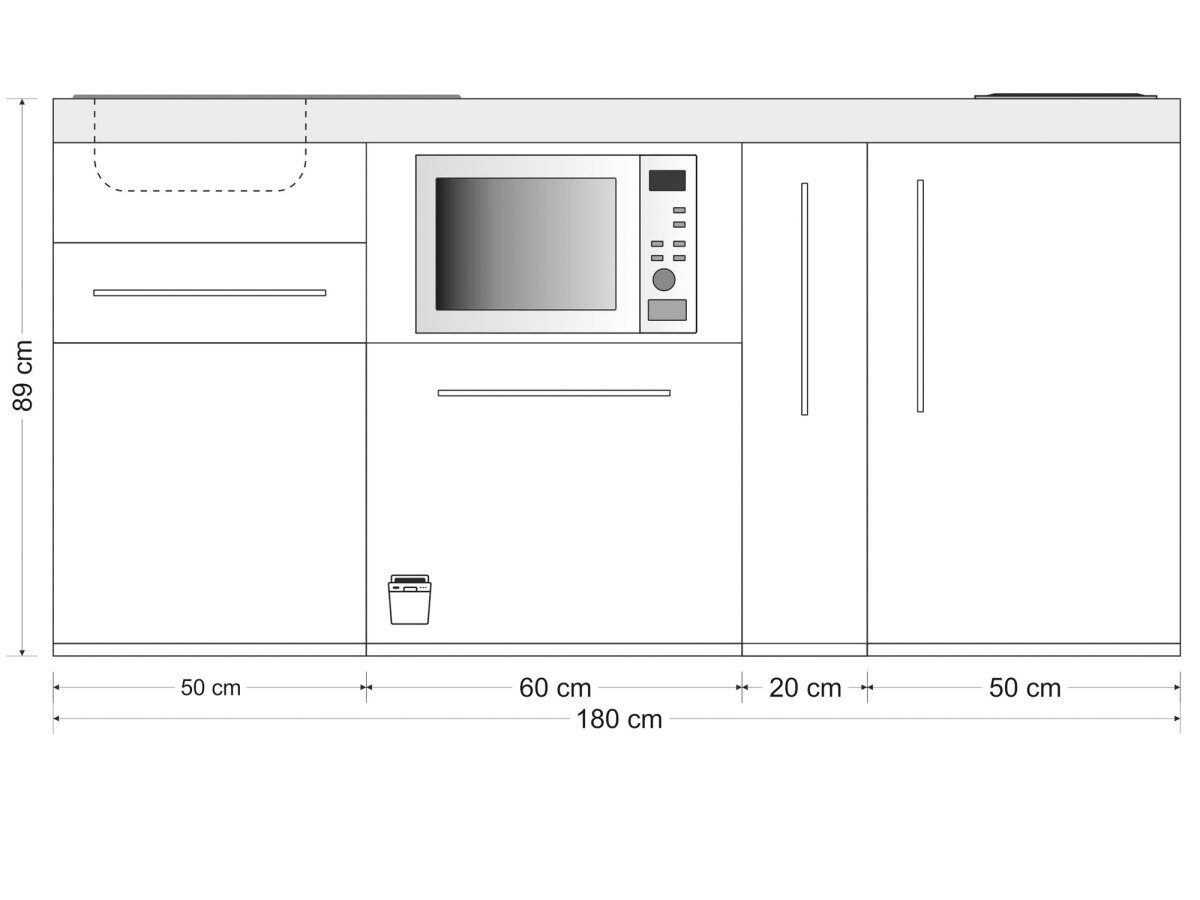 Stengel Küchenzeile 180 cm Premiumline MPGSM 180 A Küchenblock mit E-Geräten