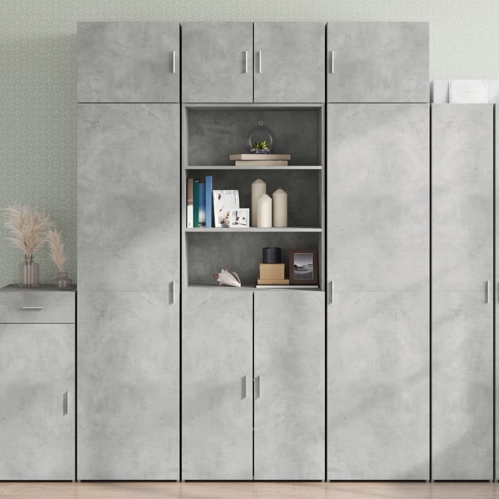 vidaXL Sideboard Hochschrank Betongrau 70x42,5x225 cm Holzwerkstoff (1 St)