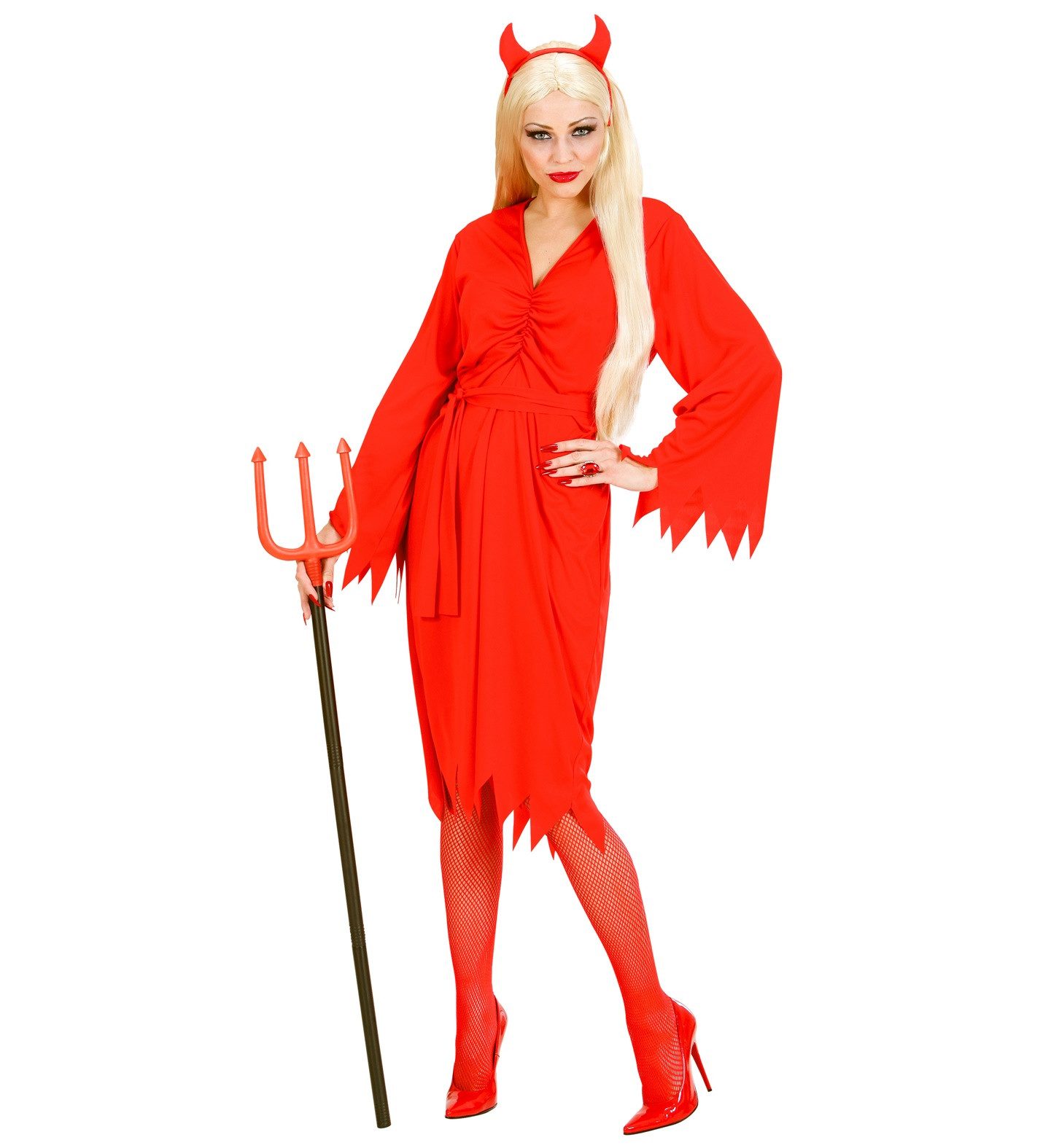 Widmann S.r.l. Hexen-Kostüm Teufelin Teufelskostüm für Damen 3-tlg., Rot