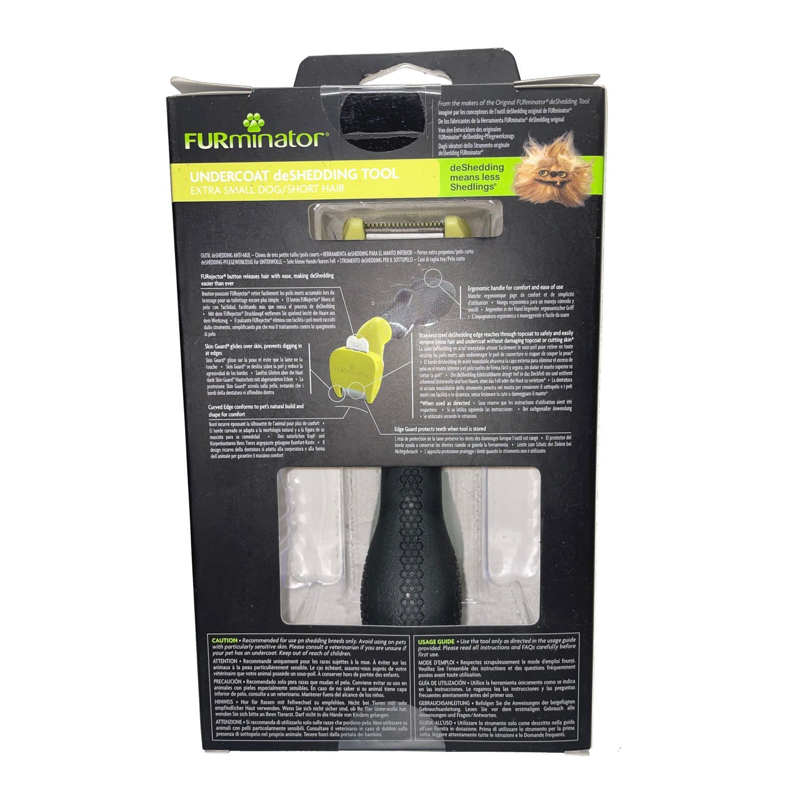 FURminator Fellbürste für kurzhaarige Schoßhunde, deShedding Pflege Werkzeug