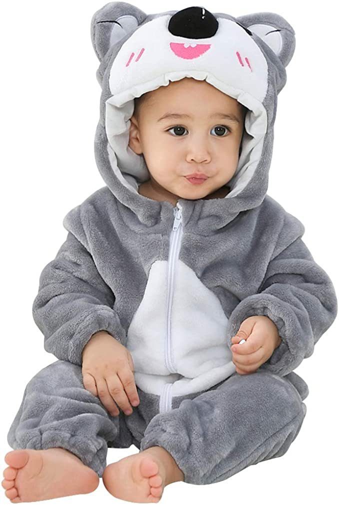 Mmgoqqt Overall »Baby Spielanzug Schlafanzug Flanell Frühling Strampler  Pyjama kostüm Bekleidung Karikatur Tier Jumpsuit für mädchen und Junge«