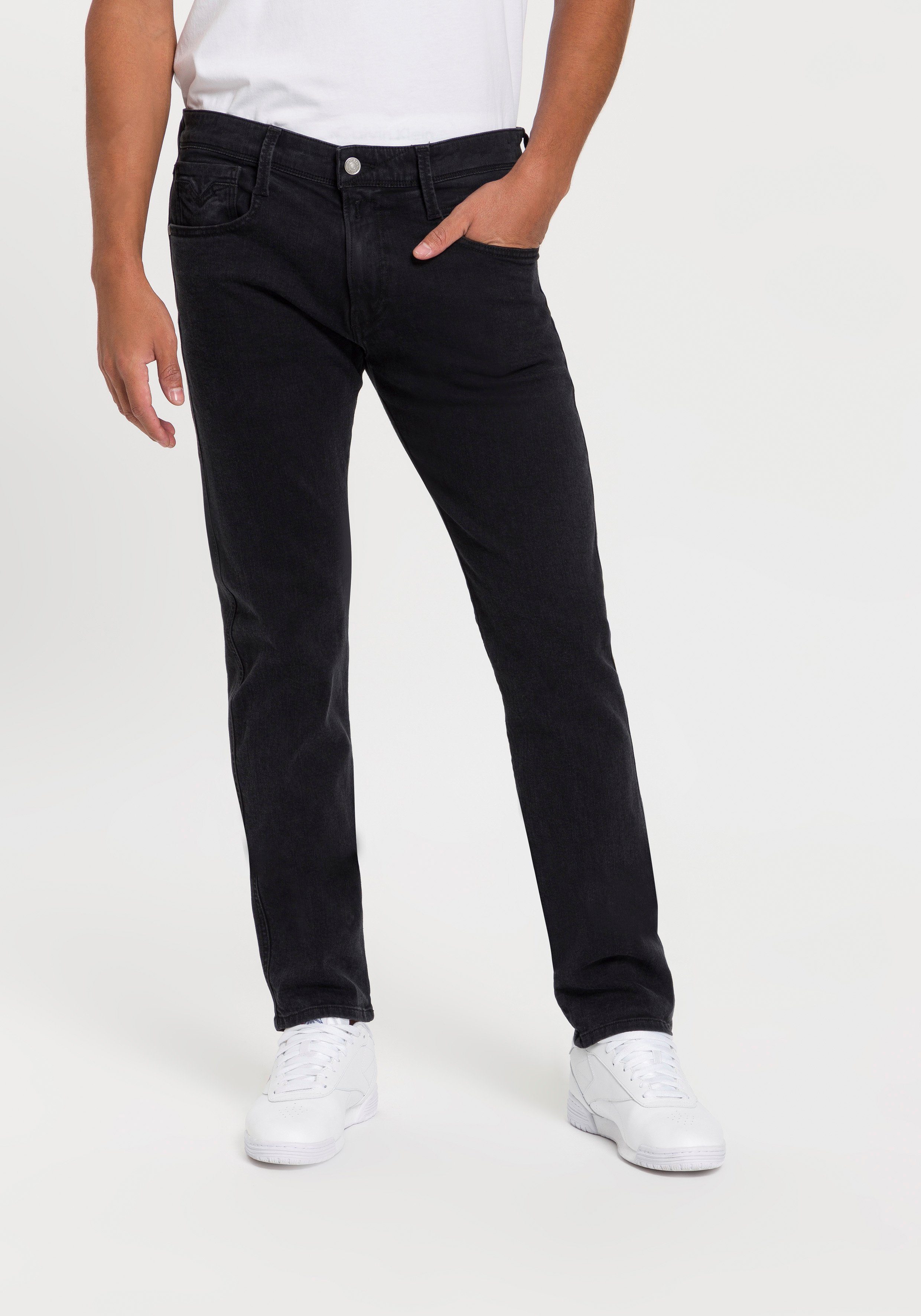 Replay ANBASS Slim-fit-Jeans black-wash