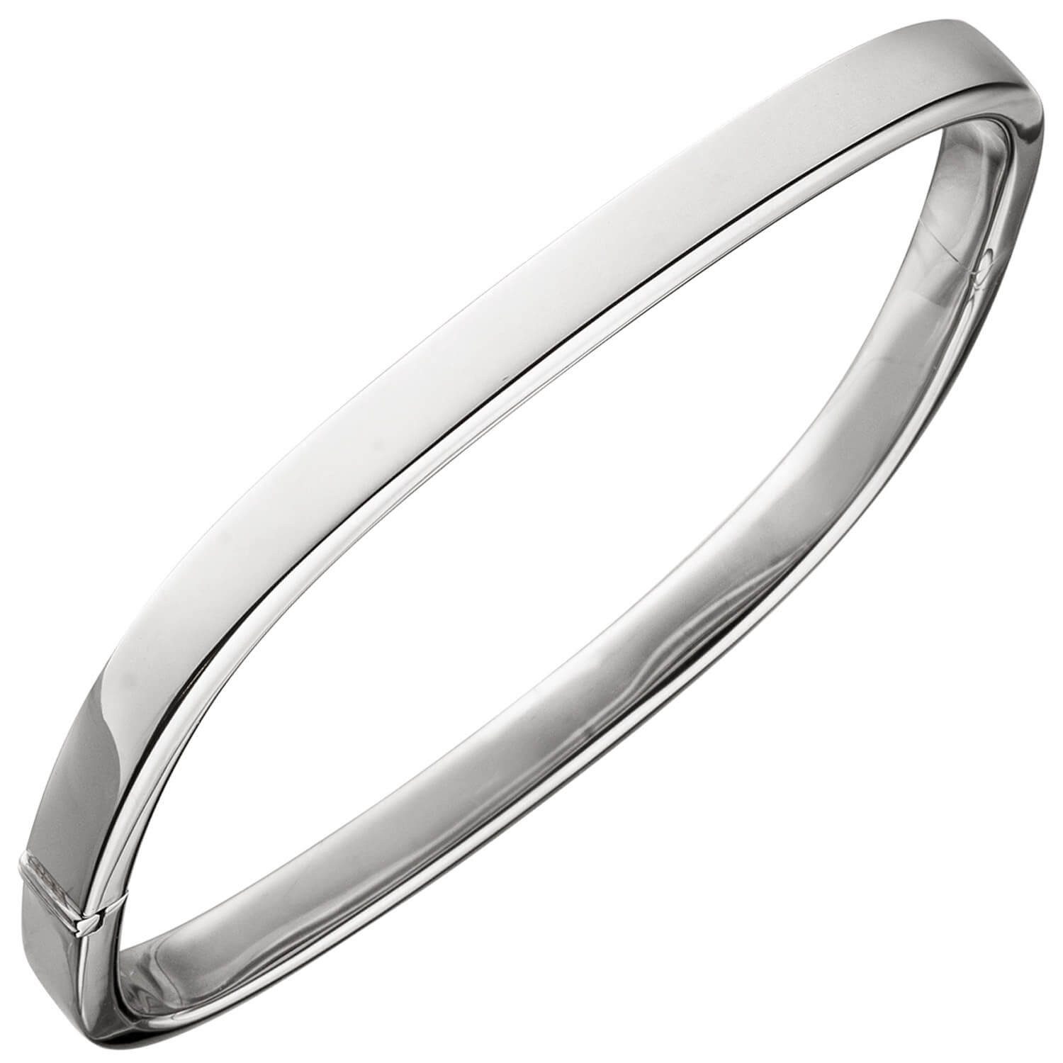 Schmuck Krone Armreif Armreif aus 925 Silber, flach, eckig, Silber 925