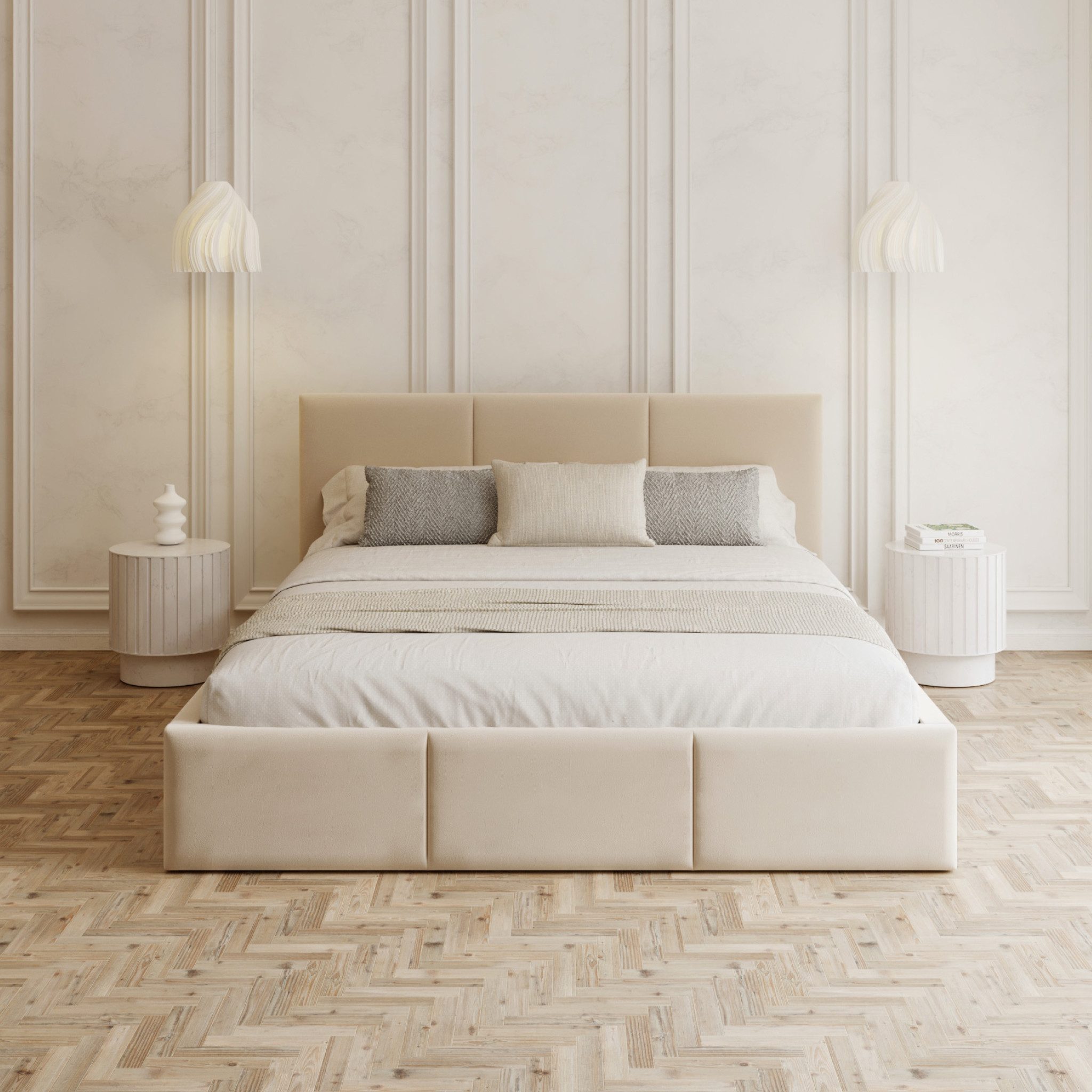 FDM Polsterbett AMBER modern mit Bettkasten MADE IN EU - mit Trinity Velour günstig online kaufen