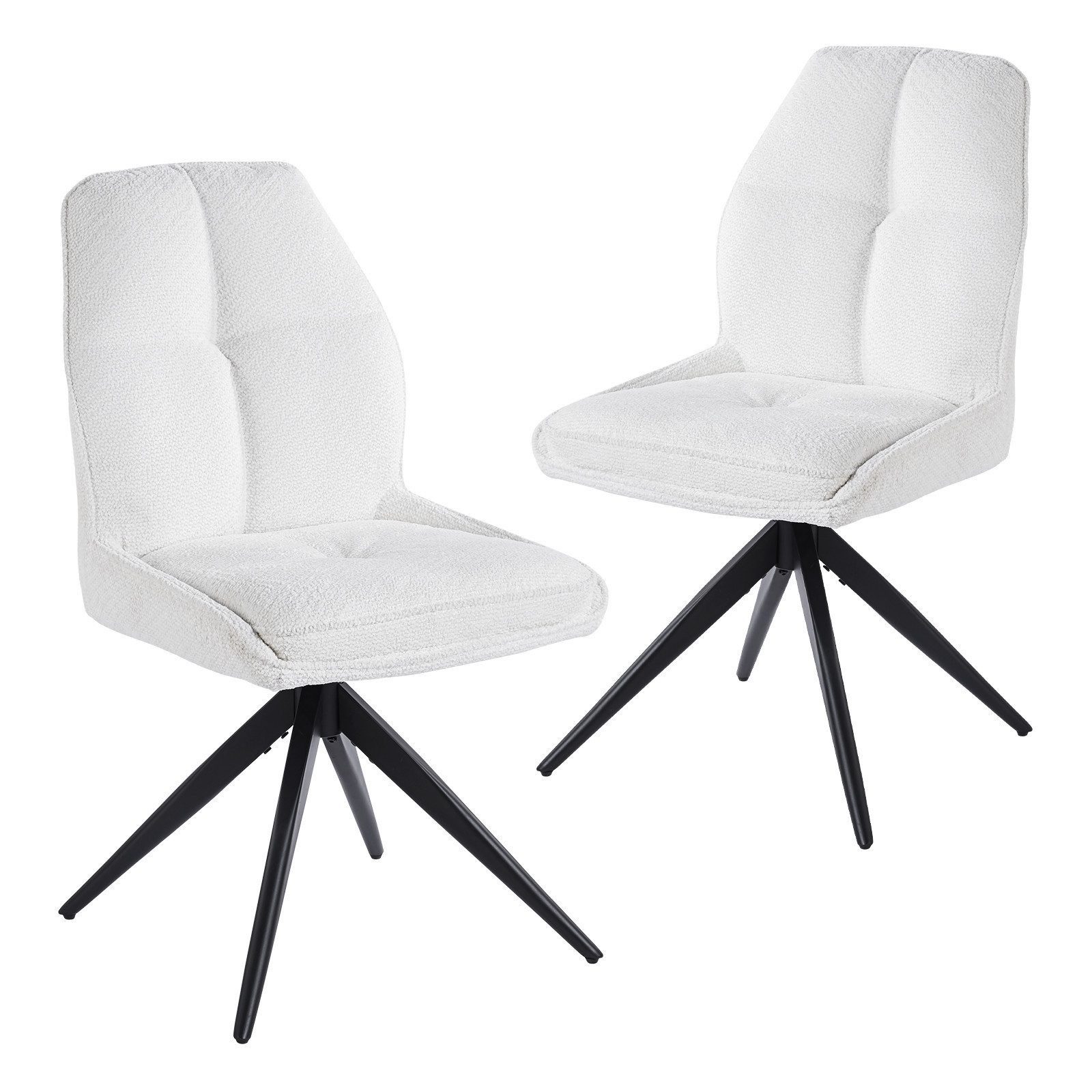 DITAIX Polsterstuhl 2er Set Stoffbezug Drehstühle, Bürostuhl Wohnzimmerstuhl (2 St), 360° Drehfunktion & Automatische Rückstellung