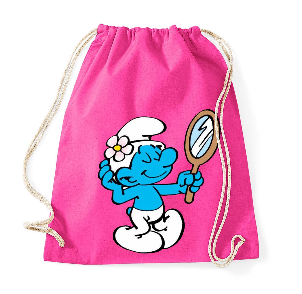 Turnbeutel Beauty Schlumpf Turnbeutel Baumwolle 38x46 cm Sport Alltag Tasche