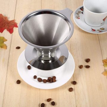 Lubgitsr Kaffeebereiter Papierloser Dauer Wiederverwendbarer Edelstahl Kaffeefilter für Kaffee