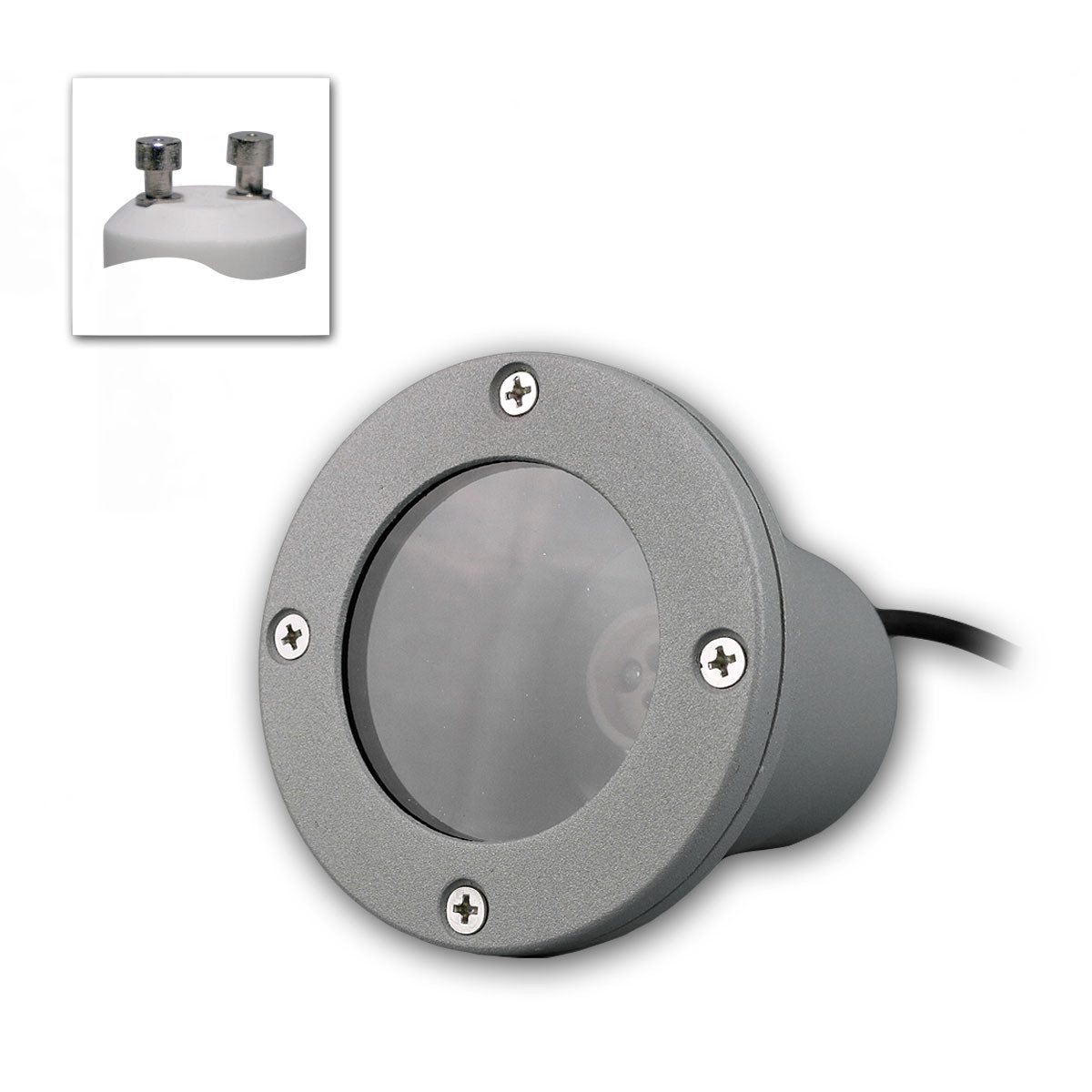 ChiliTec LED Gartenleuchte Gartenleuchte CT-GS10, GU10 230V, grau, Erdspieß