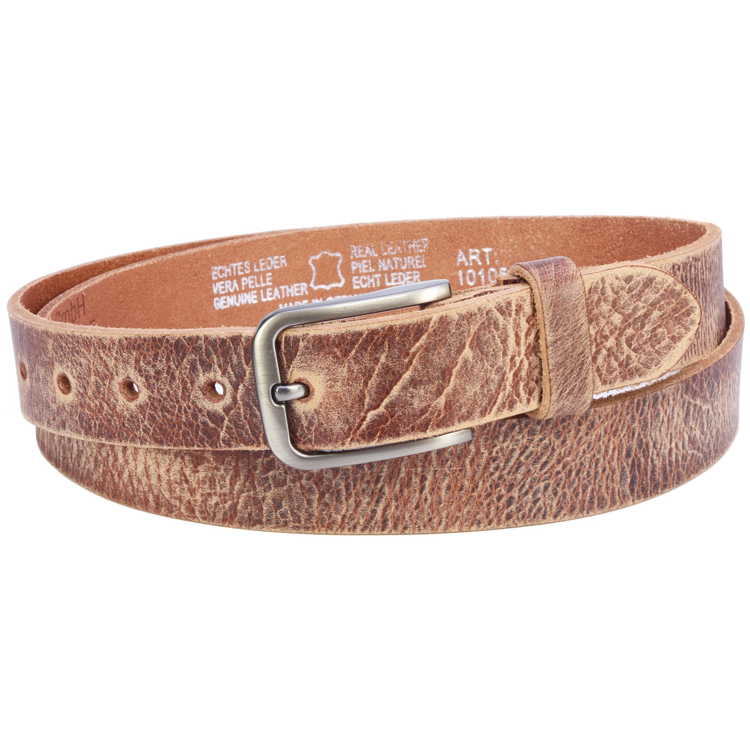 COLOGNEBELT Ledergürtel OM313-GE-Rustikal MADE IN GERMANY, Rustikal Kürzbar, 100 % Echtleder, Aus einem Stück, Unisex