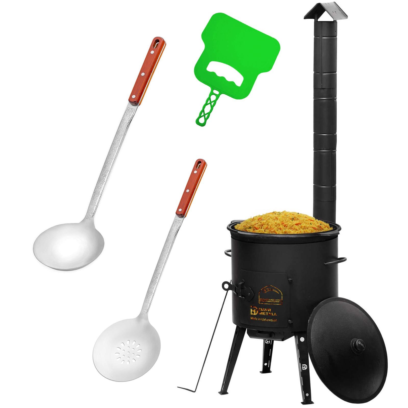 BIG-PAN Feuerstelle Ø44 Uchag Stahl Abzugsrohr 16L Kazan Zubehör