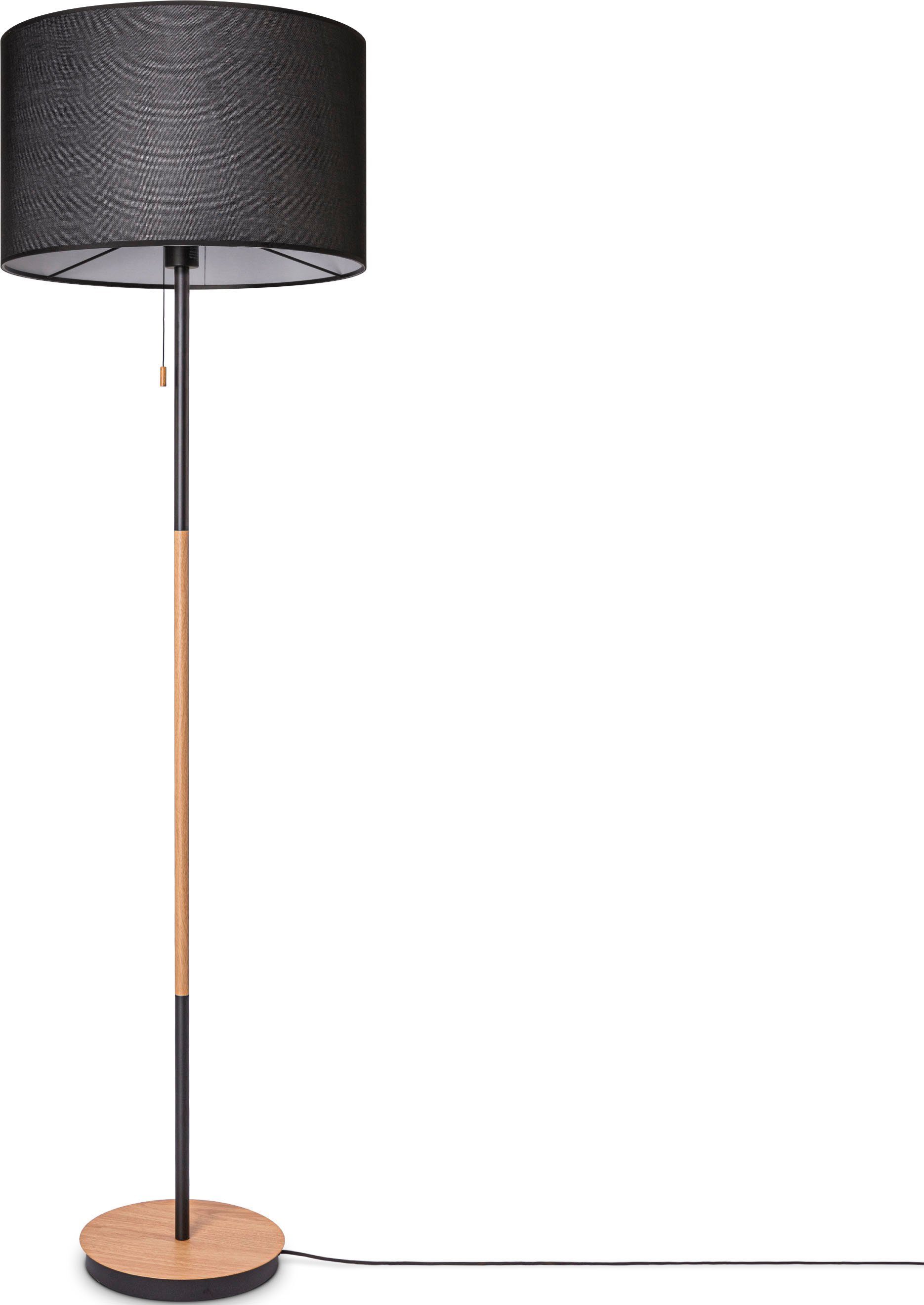Paco Home Stehlampe EK CA UNI COLOR, ohne Leuchtmittel, Stoffschirm Wohnzimmer Skandi Standleuchte E27 Einfarbig Stofflampe schwarz natur schwarz | Standleuchten