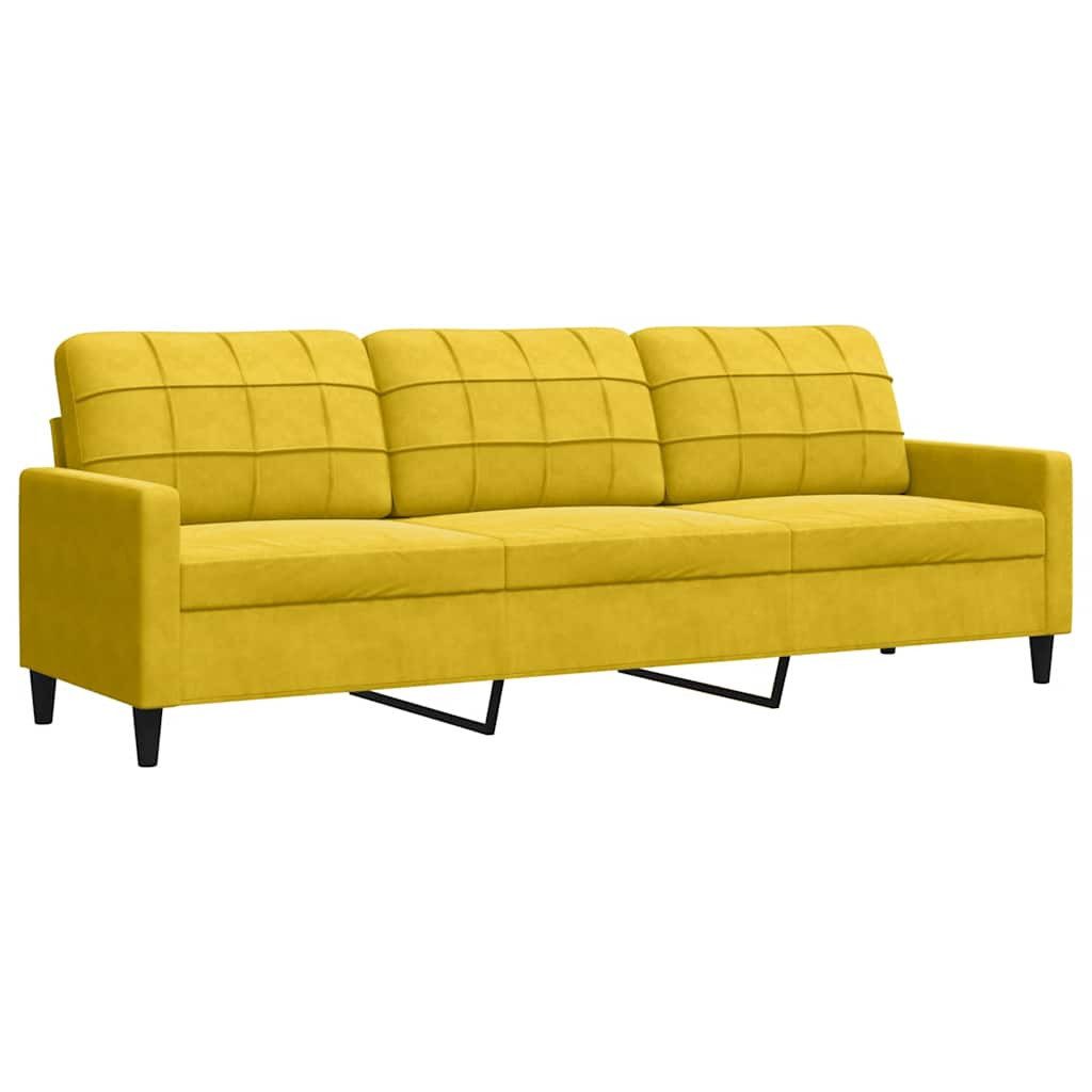 vidaXL Sofa 3-Sitzer-Sofa Gelb 210 cm Samt, 1 Teile