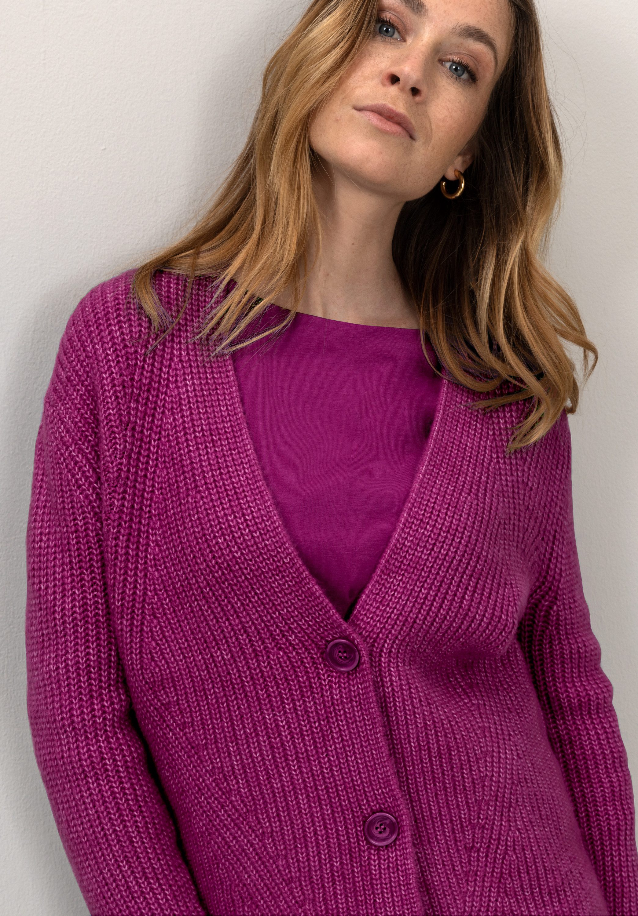 bianca Strickjacke HEIDE aus weichem, groben Patentstrick günstig online kaufen