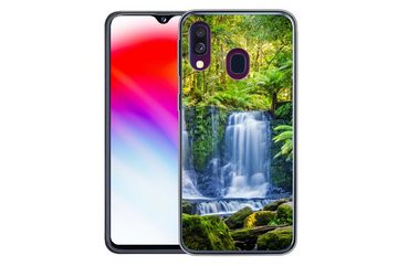 MuchoWow Handyhülle Dschungel - Wasserfall - Australien - Pflanzen - Natur, Handyhülle Samsung Galaxy A40, Smartphone-Bumper, Print, Handy