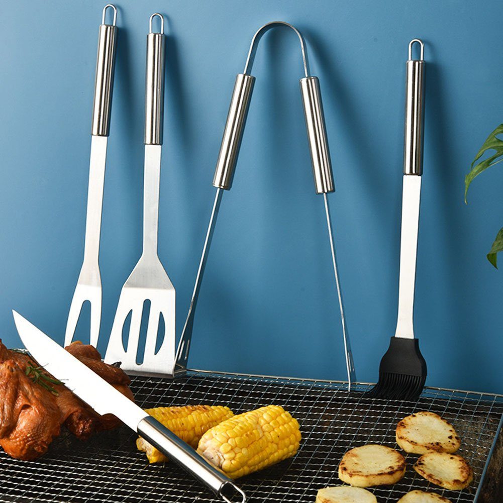 Kochwerkzeug, Grillbesteck BBQ tlg) (5 Atäsi Teiliges Grillbesteck-Set Werkzeug-Set,Edelstahl 5