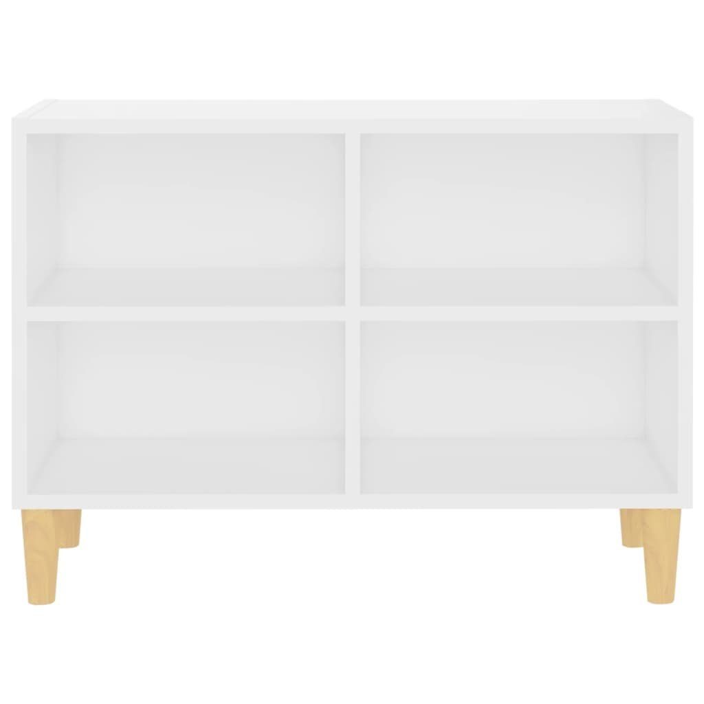 Weiß TV-Schrank 69,5x30x50 (1-St) cm vidaXL TV-Schrank mit Massivholz-Beinen