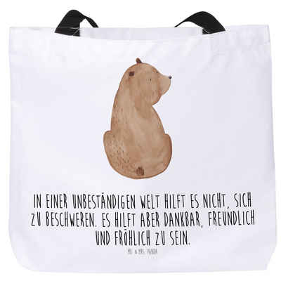 Mr. & Mrs. Panda Shopper Bär Schulterblick - Weiß - Geschenk, Schultasche, Einkaufstasche, Bär (1-tlg), Modisches Design