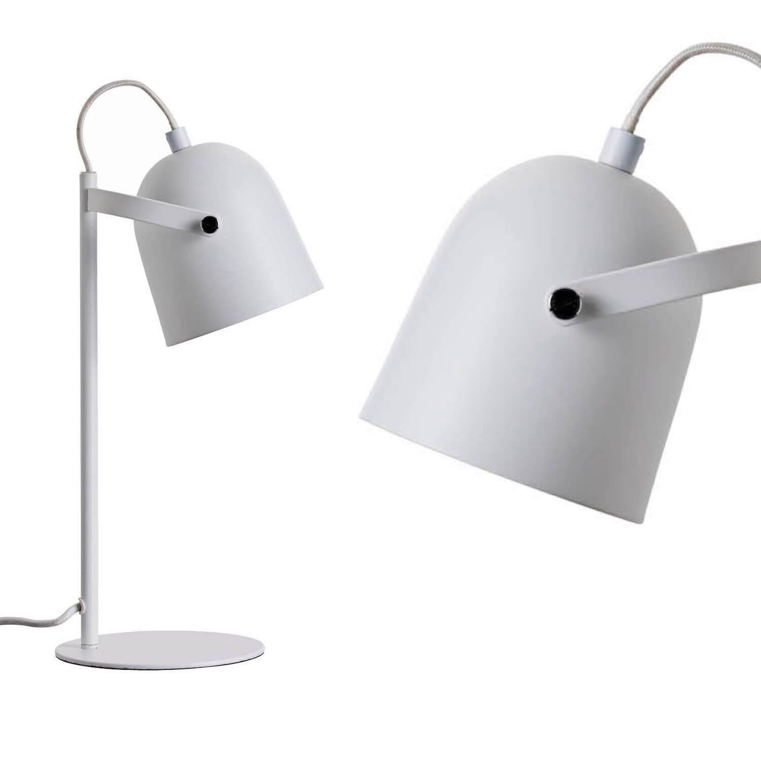mokebo Tischleuchte Die Erleuchtete, LED-fähige Lampe in Mattweiß,  Schreibtischlampe o. Tischlampe in Weiß