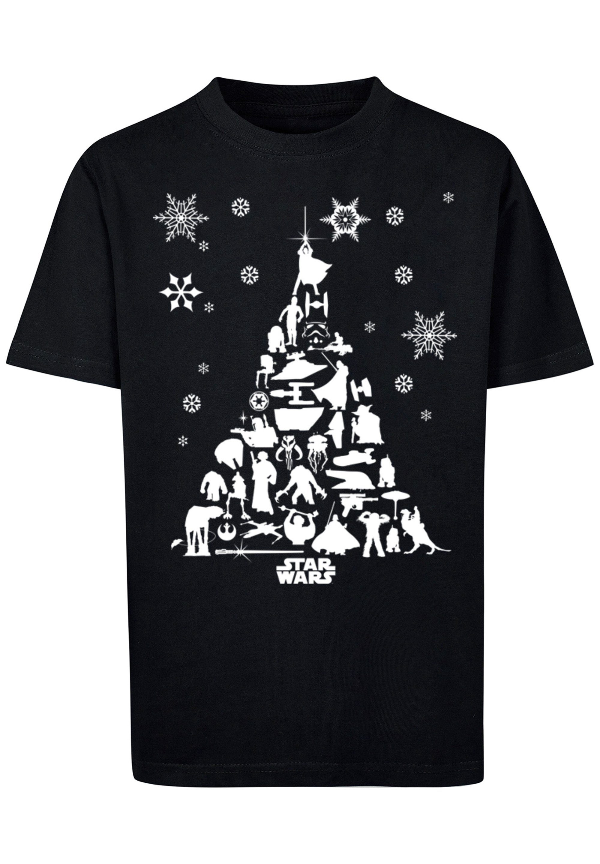 Tee Wars with Basic Star Kurzarmshirt (1-tlg) Tree F4NT4STIC Kids Kinder Christmas