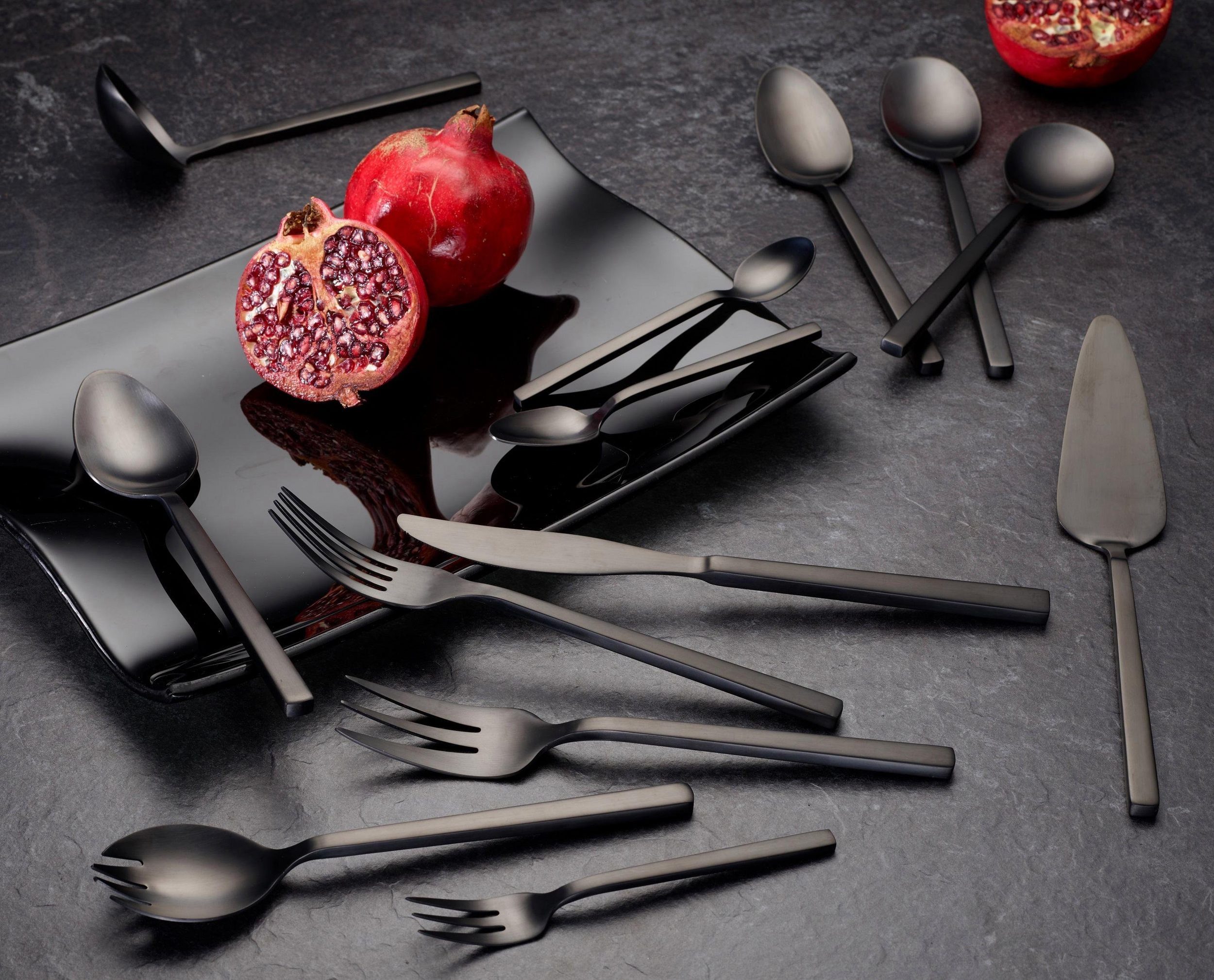 ECHTWERK Besteck-Set Pure Black (30-tlg), 6 Personen, Edelstahl 18/10, BLACK EDITION, PVD Beschichtung
