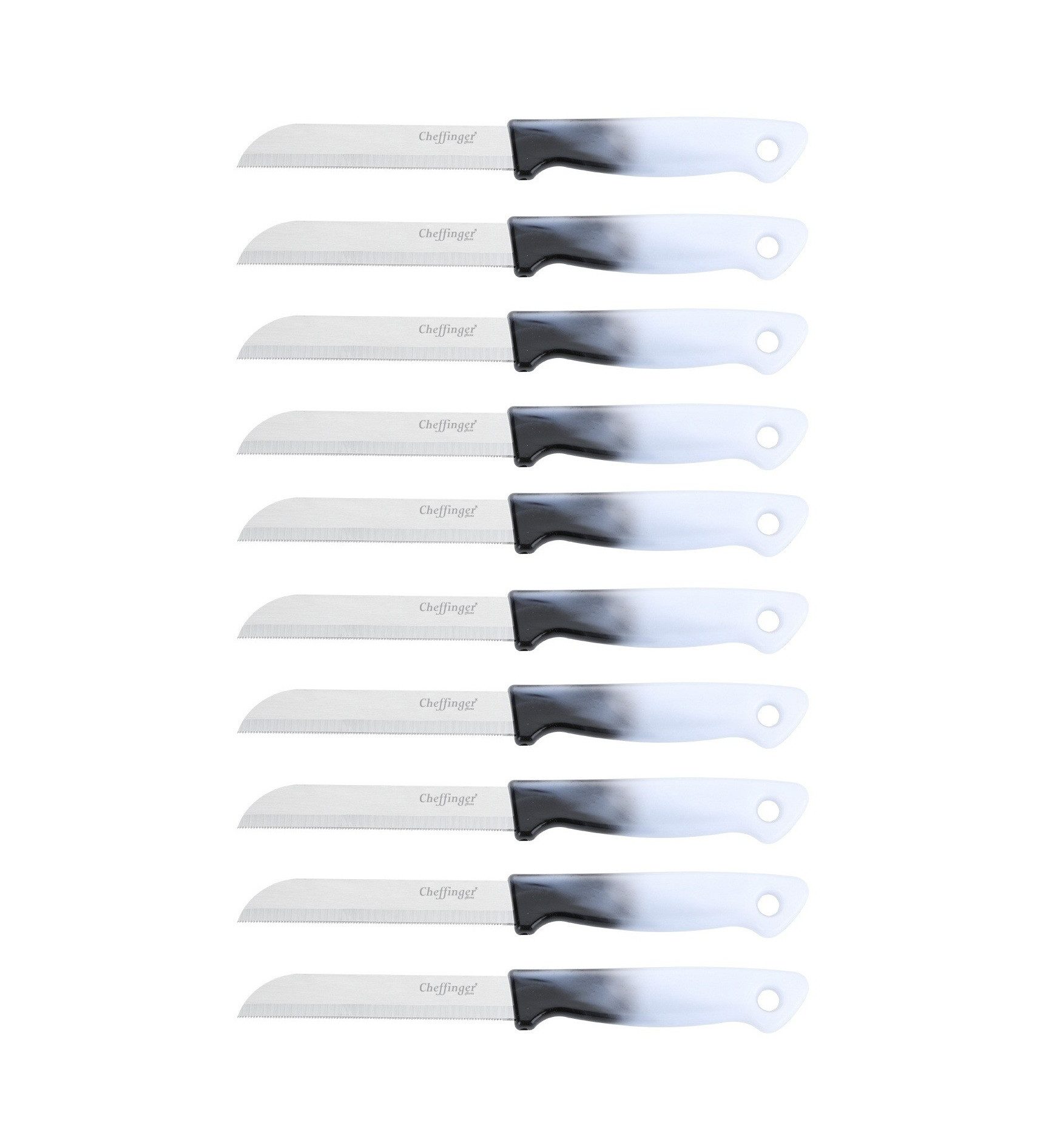 Cheffinger Universalküchenmesser 18 cm mit ergonomischem Griff - vielseitig & pflegeleicht, Schwarz, ergonomisch geformt, 18 cm, langlebig