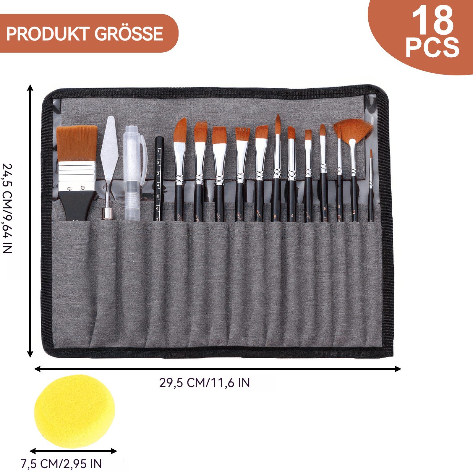 BlingBin Malpinsel 18 Stück Pinselset Acrylfarben, Künstler Pinselset Malen günstig online kaufen