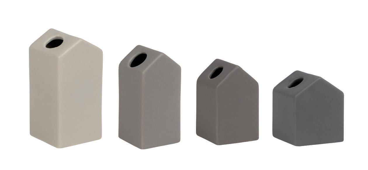 Kerzenleuchter Räder Gartenhäuschen 4er Set, Höhe: 5,5–8,5cm