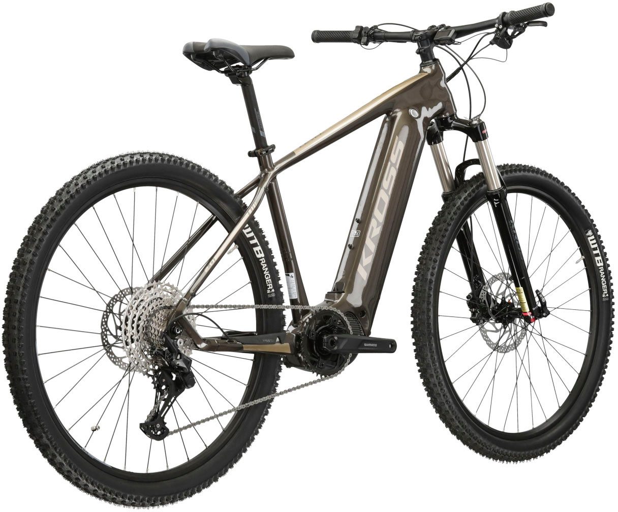 Kross E-Bike Mountainbike Level Boost 2.0 29" braun - Shimano Mittelmotor, 11 Gang Shimano DEORE M5100 Schaltwerk, Kettenschaltung, Mittelmotor, 500 Wh, SHIMANO 36 V/250 W, Mittelmotor EP800