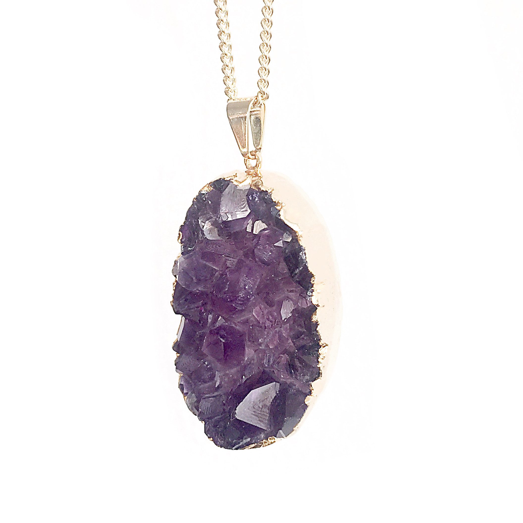 Crystal and Sage Jewelry Kette mit Anhänger Amethyst Edelsteinkette vergoldet