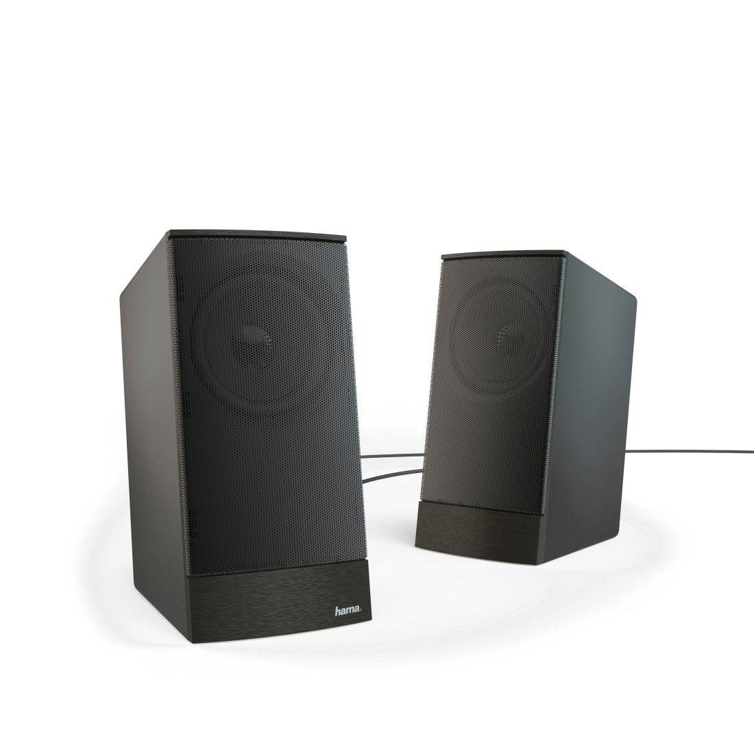 Hama PC Lautsprecher Boxen Set für PC oder Notebook, Farbe Schwarz PC-Lautsprecher (8 W, Lautsprecherregelung, 3,5 mm Klinkenstecker, externes Netzteil)