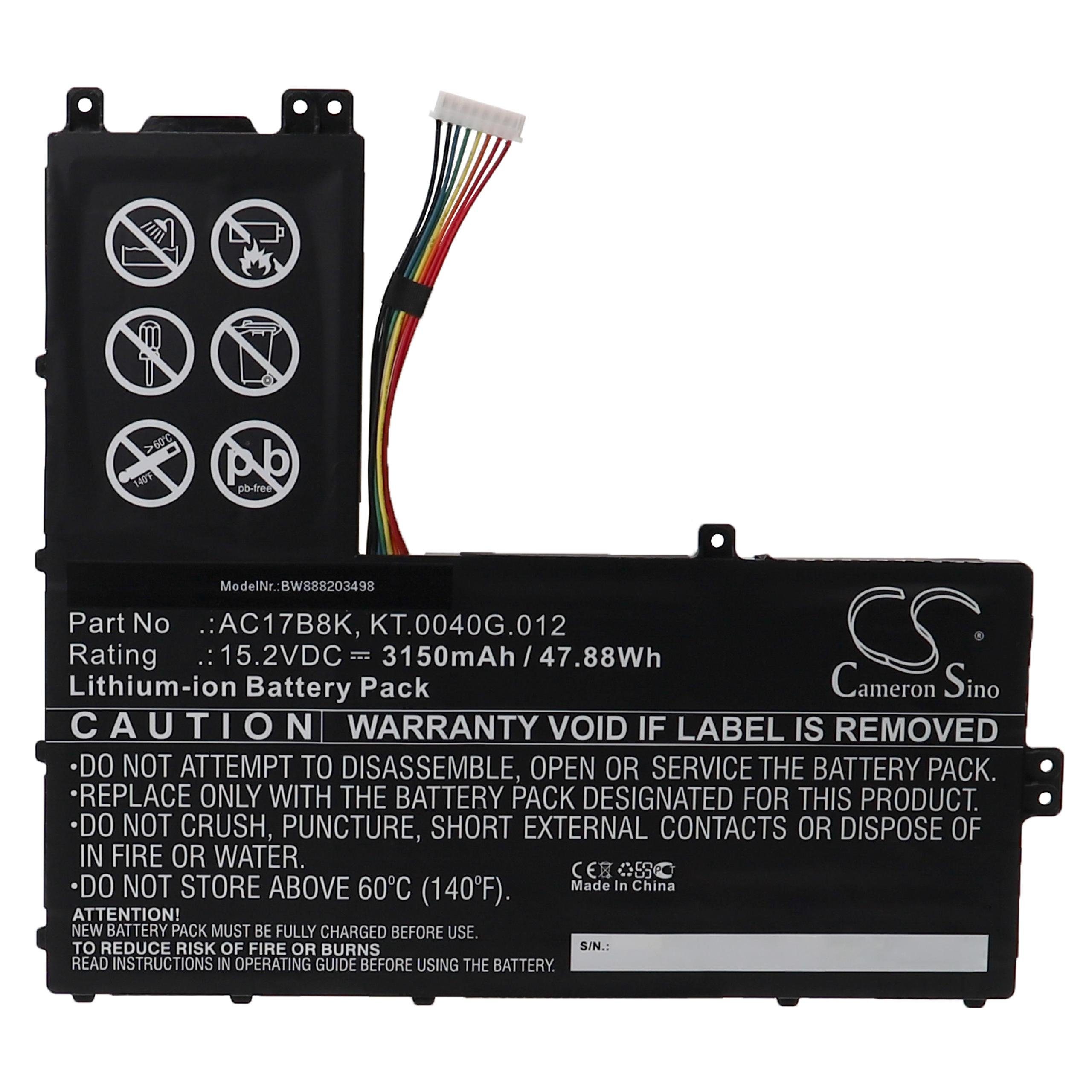 [Versandgebühr 0 Yen] vhbw passend für 3 mAh Swift Acer SF315-52-81FV, SF315-52-813L-NX.H3BEG.001, Laptop-Akku 3150