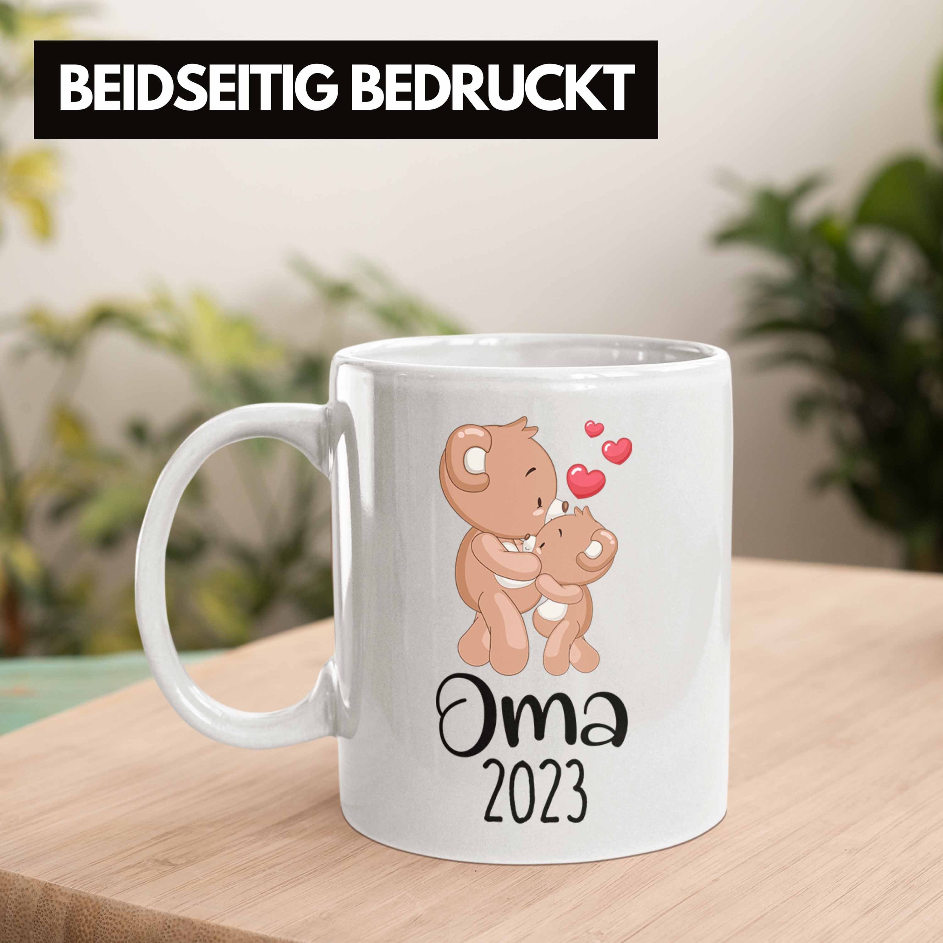 Trendation Tasse Trendation - Du Schwangerschaft 2023 Wirst Oma Tasse Weiss Geschenk