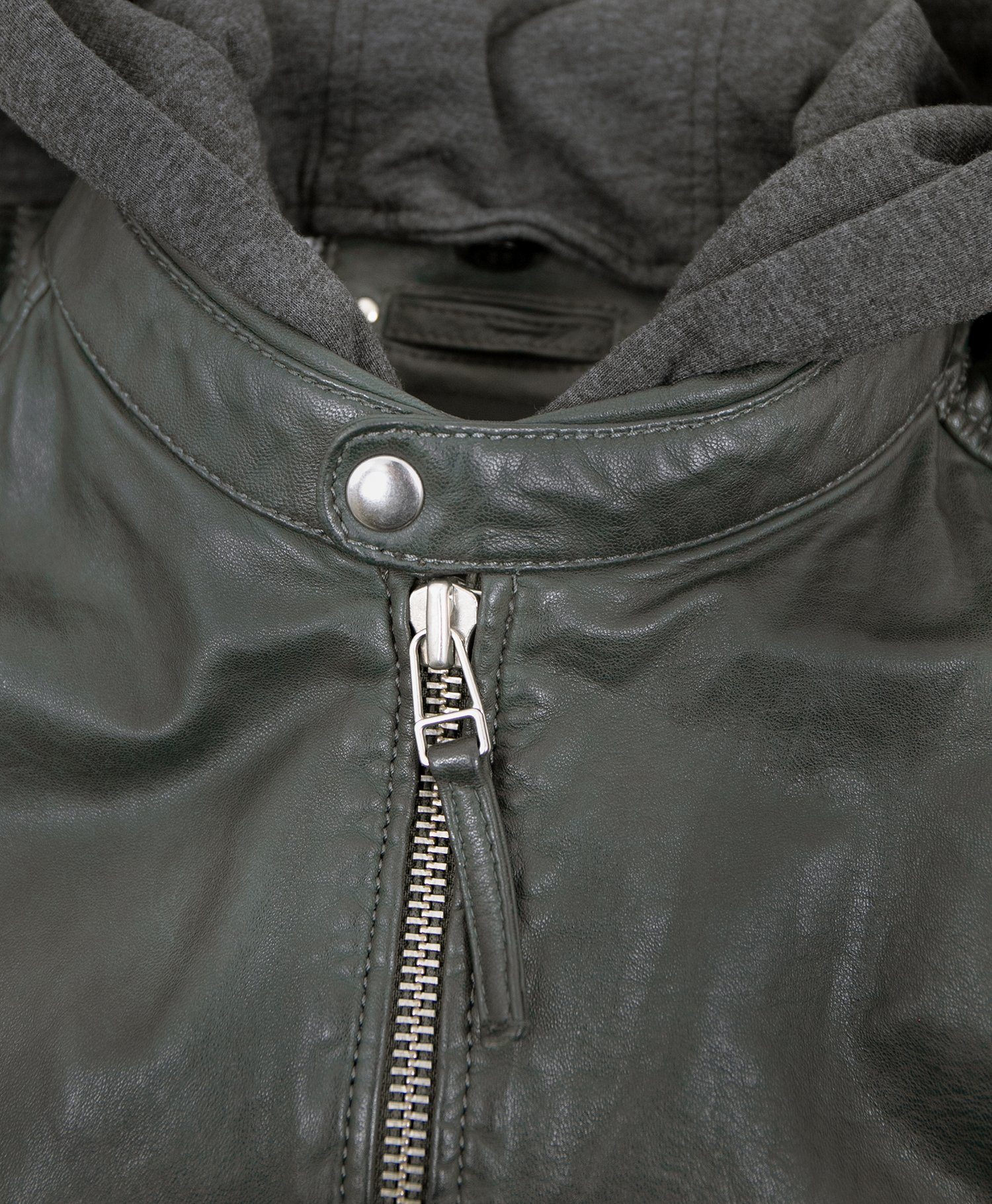 Jilani Lederjacke Arrow Jilani - Herren Lederjacke Kapuze Lammnappa petrol