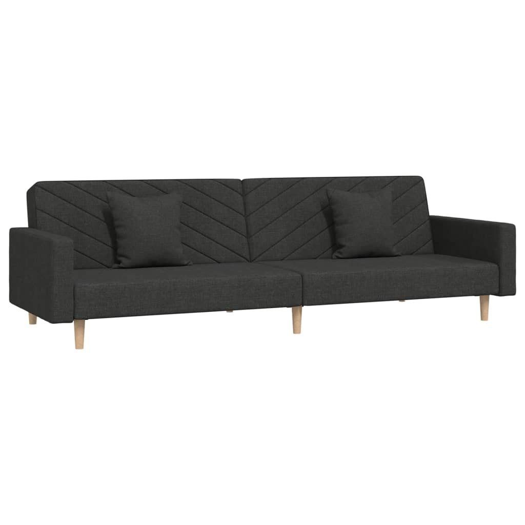 mit Stoff Schwarz furnicato Kissen 2 2-Sitzer Schlafsofa