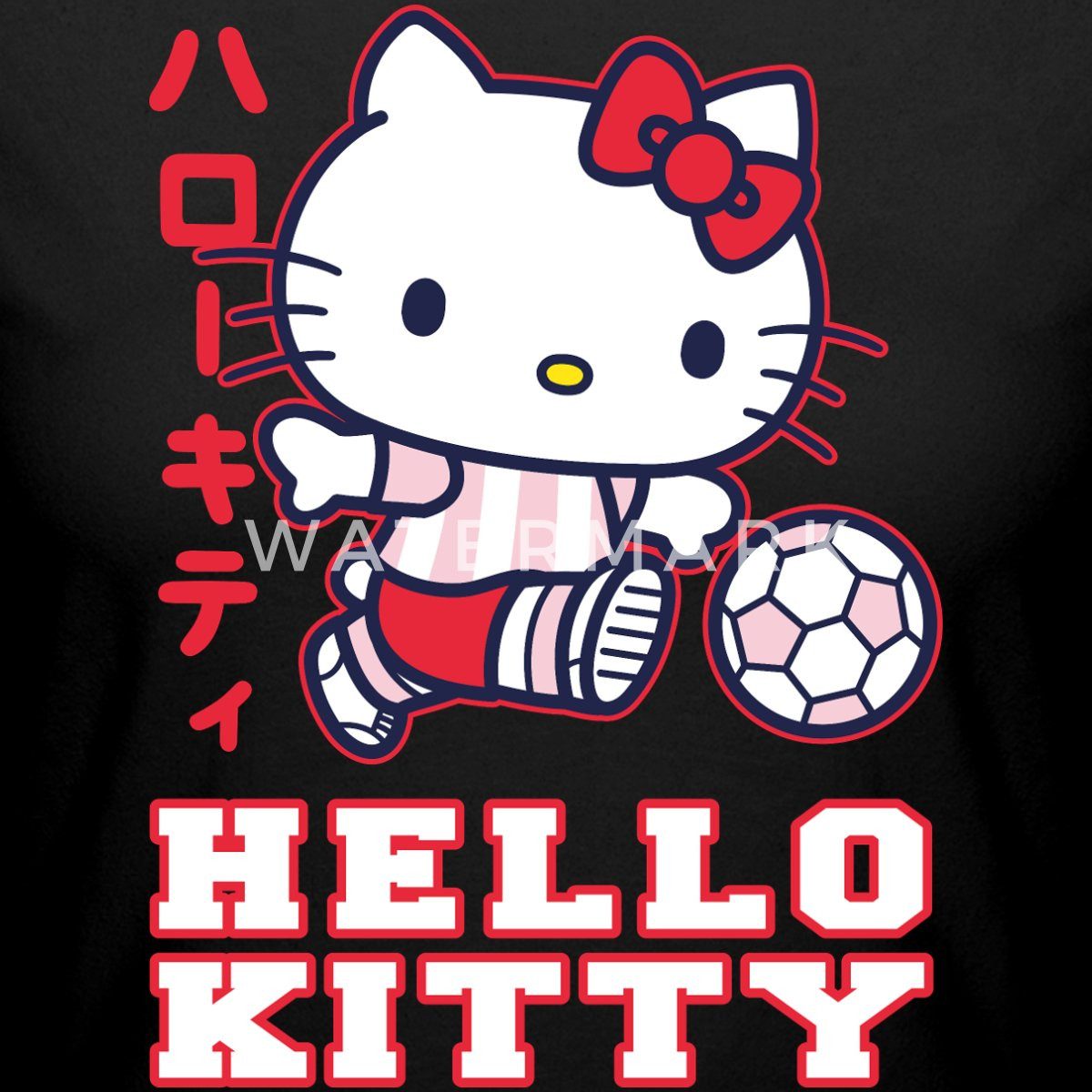 Spreadshirt T-Shirt Hello Kitty Spielt Fussball Sport Crop Top (1-tlg)