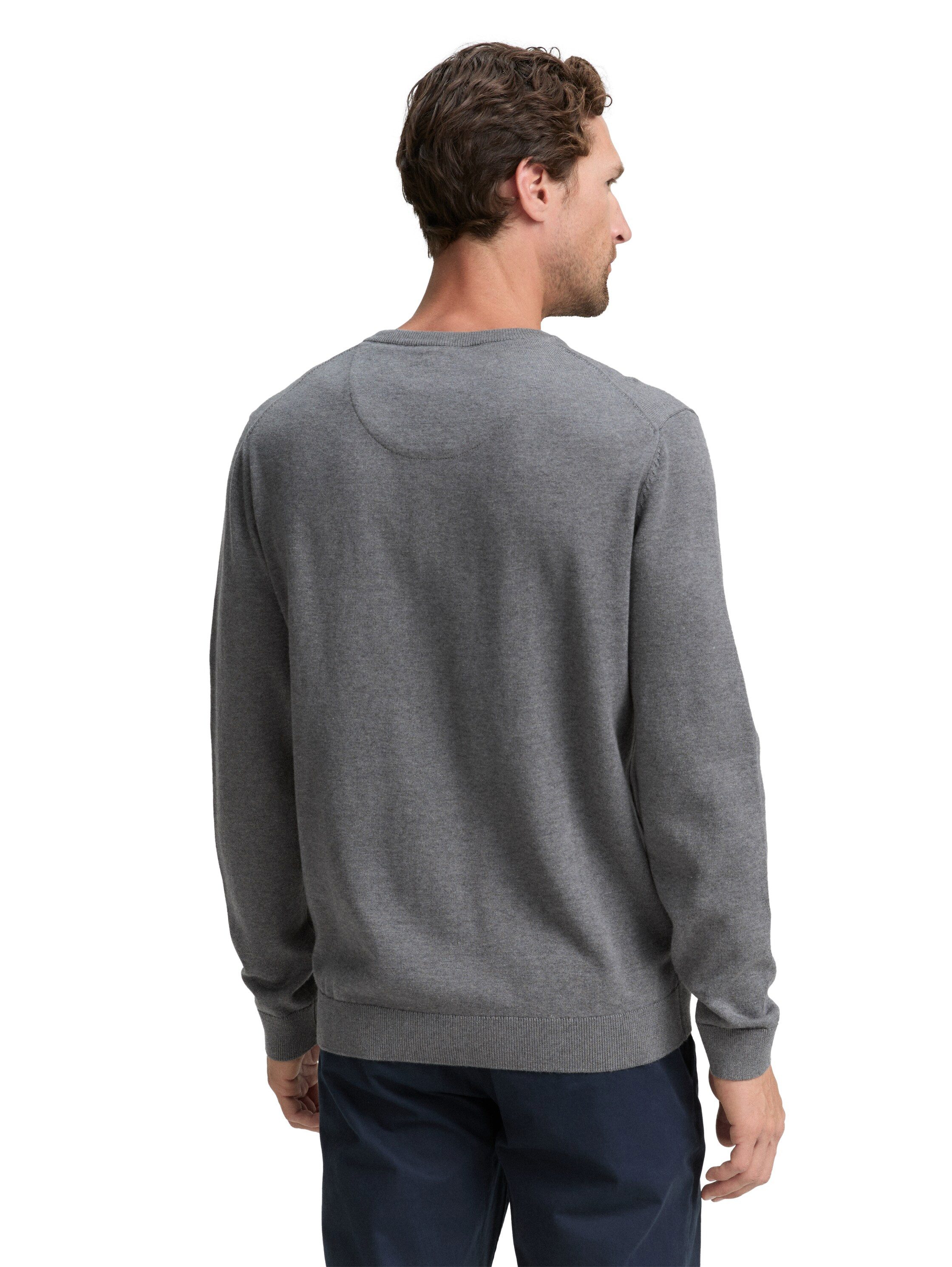 TOM TAILOR V-Ausschnitt-Pullover mit kleiner Logo-Stickerei günstig online kaufen