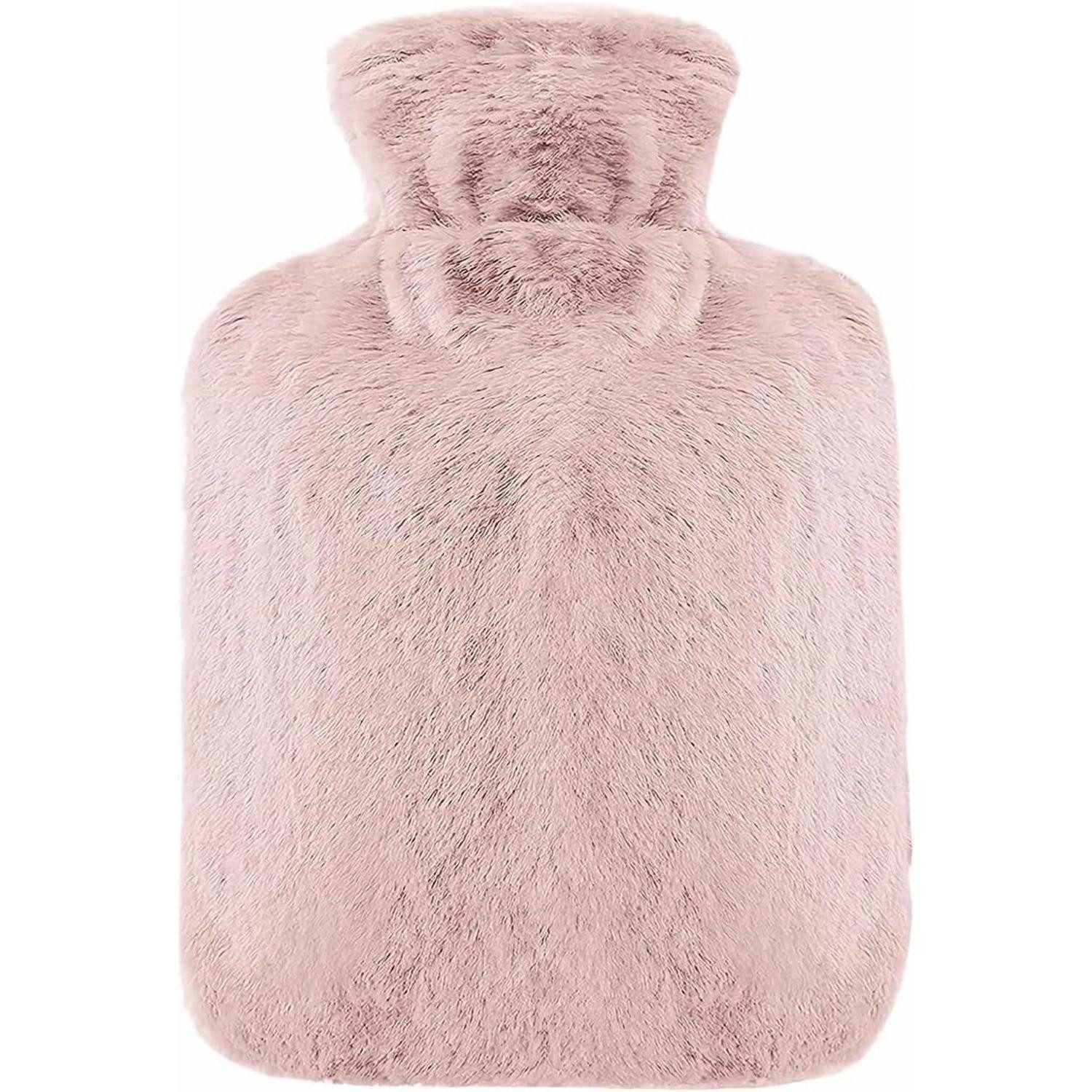 ROIMOE Wärmflasche Wärmflasche 2L mit Weichem Bezug PVC Flauschig Rosa für Frauen