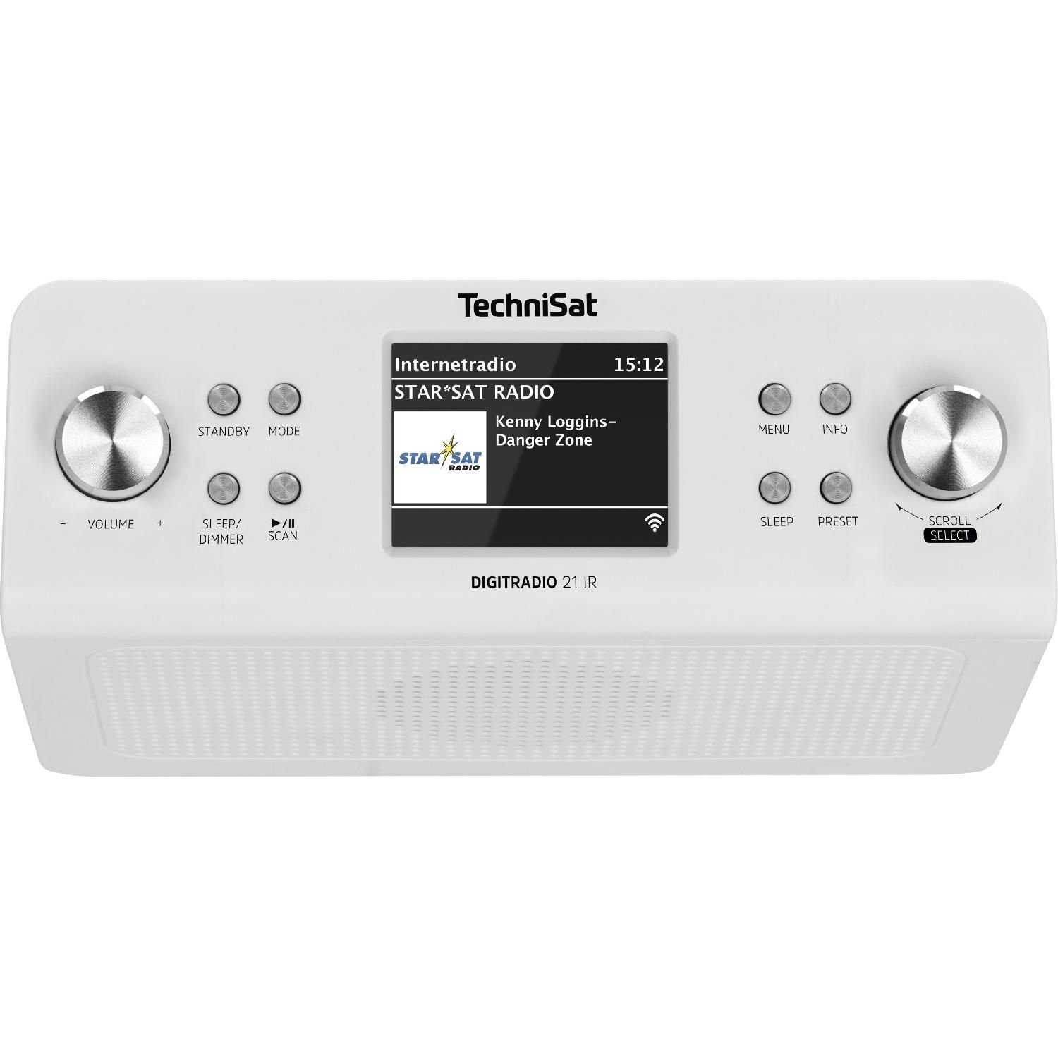 TechniSat DIGITRADIO Bluetooth Digitalradio (DAB) 2,8" 21 (Bluetooth, UKW-Radio, weiß DAB+ TFT) IR TFT-Farbdisplay DAB+ Digitalradio, Digitalradio