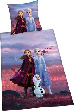 Kinderbettwäsche Disney´s Eiskönigin, Disney, Renforcé, mit tollem Anna und Elsa Motiv