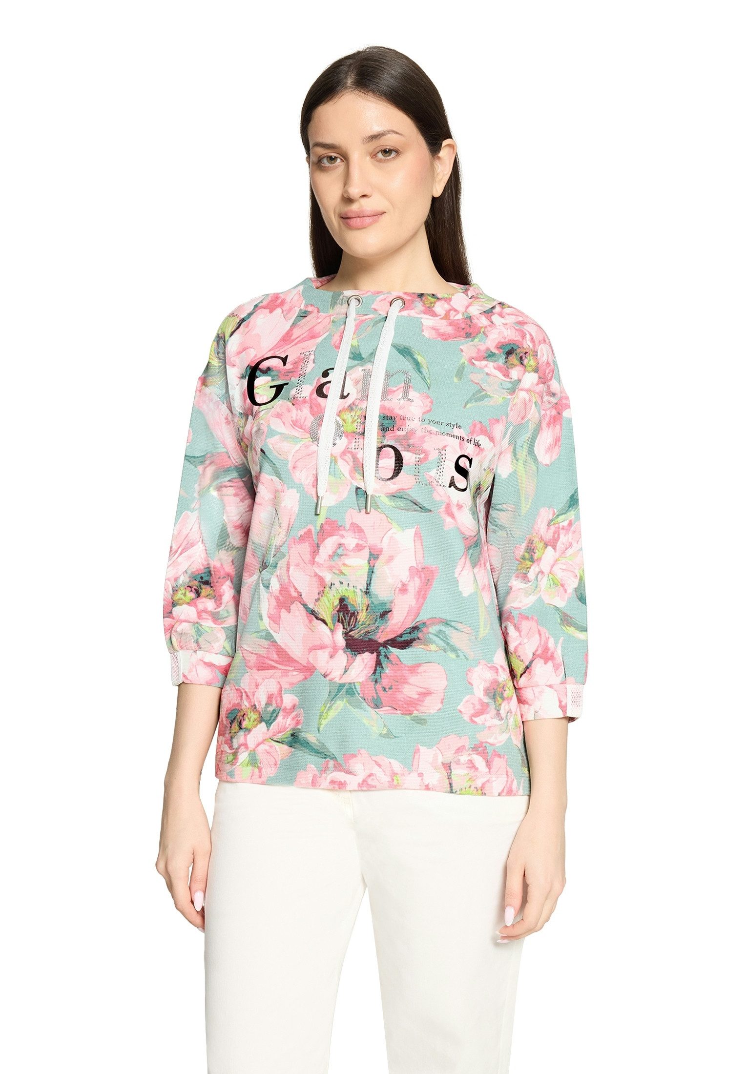Betty Barclay Sweatshirt Sweat Kurz 3/4 Arm Mint/Rosé
