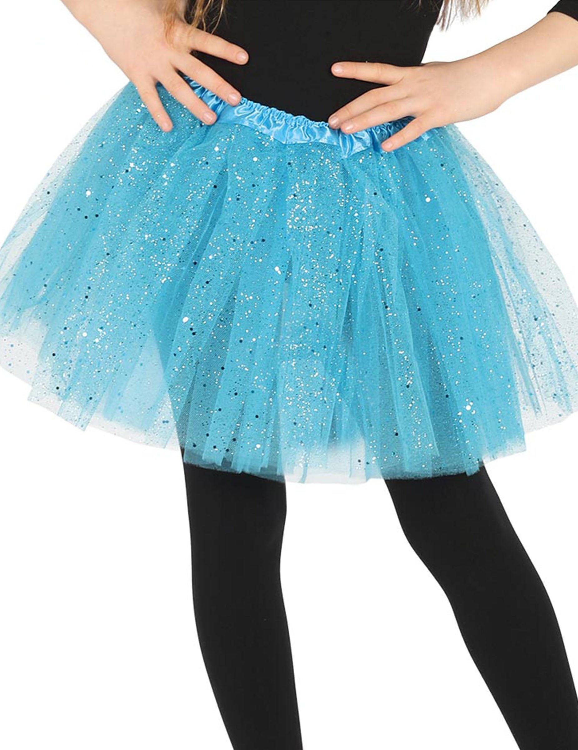 Fiestas Guirca Kostüm Tutu mit Glitter für Mädchen blau