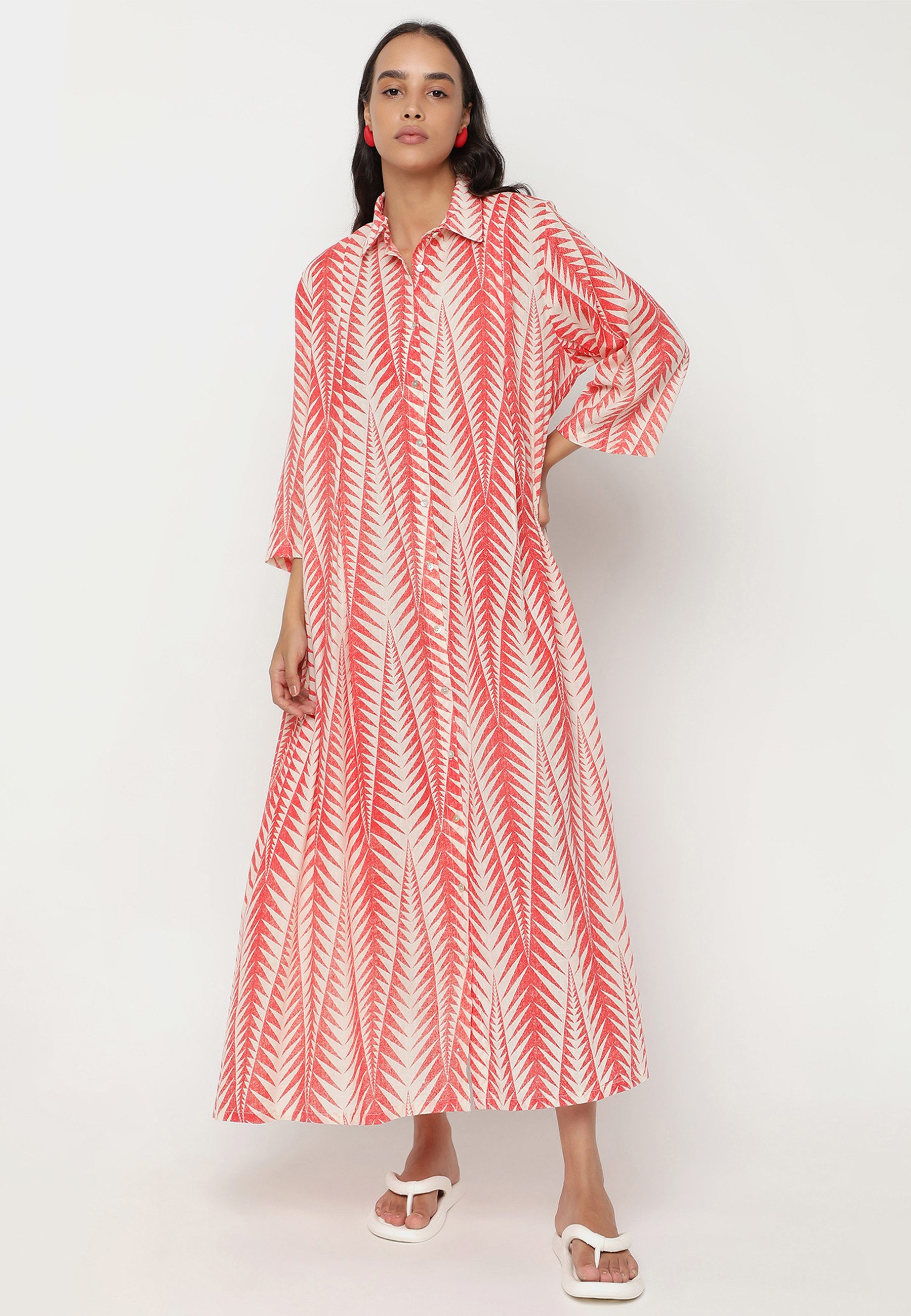 Sommerkleid Luxuriöses Baumwolle Maxikleid – Einheitsgröße (34-44)