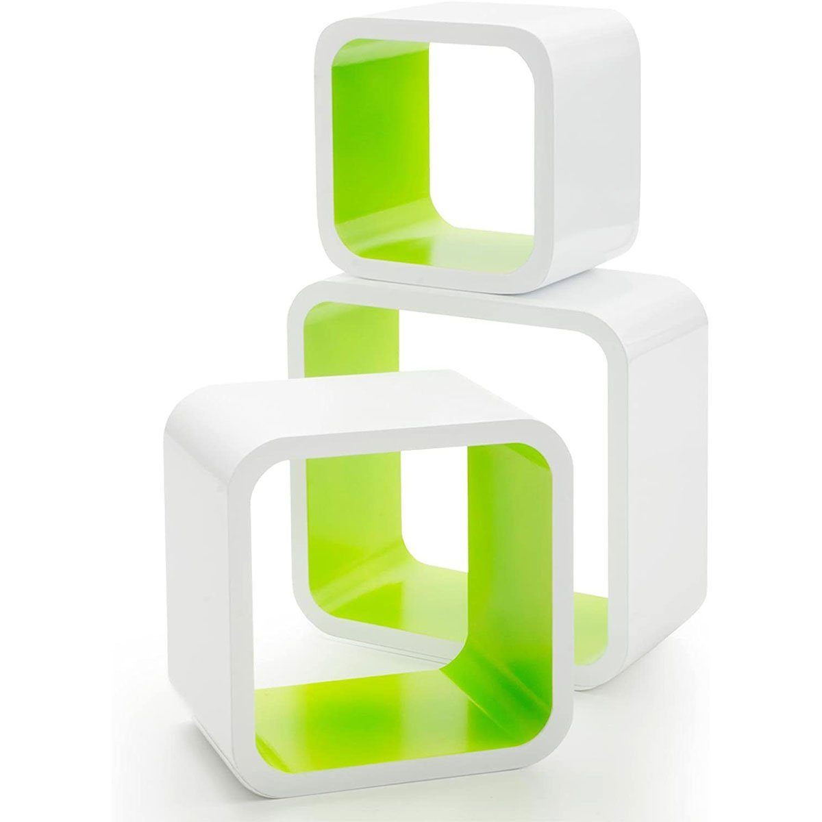 Karat Wandregal Havard, 1,5 ca. Weiß Regal Cube Farben, 3-teilig, Stärke: Würfeldesign, cm, 2